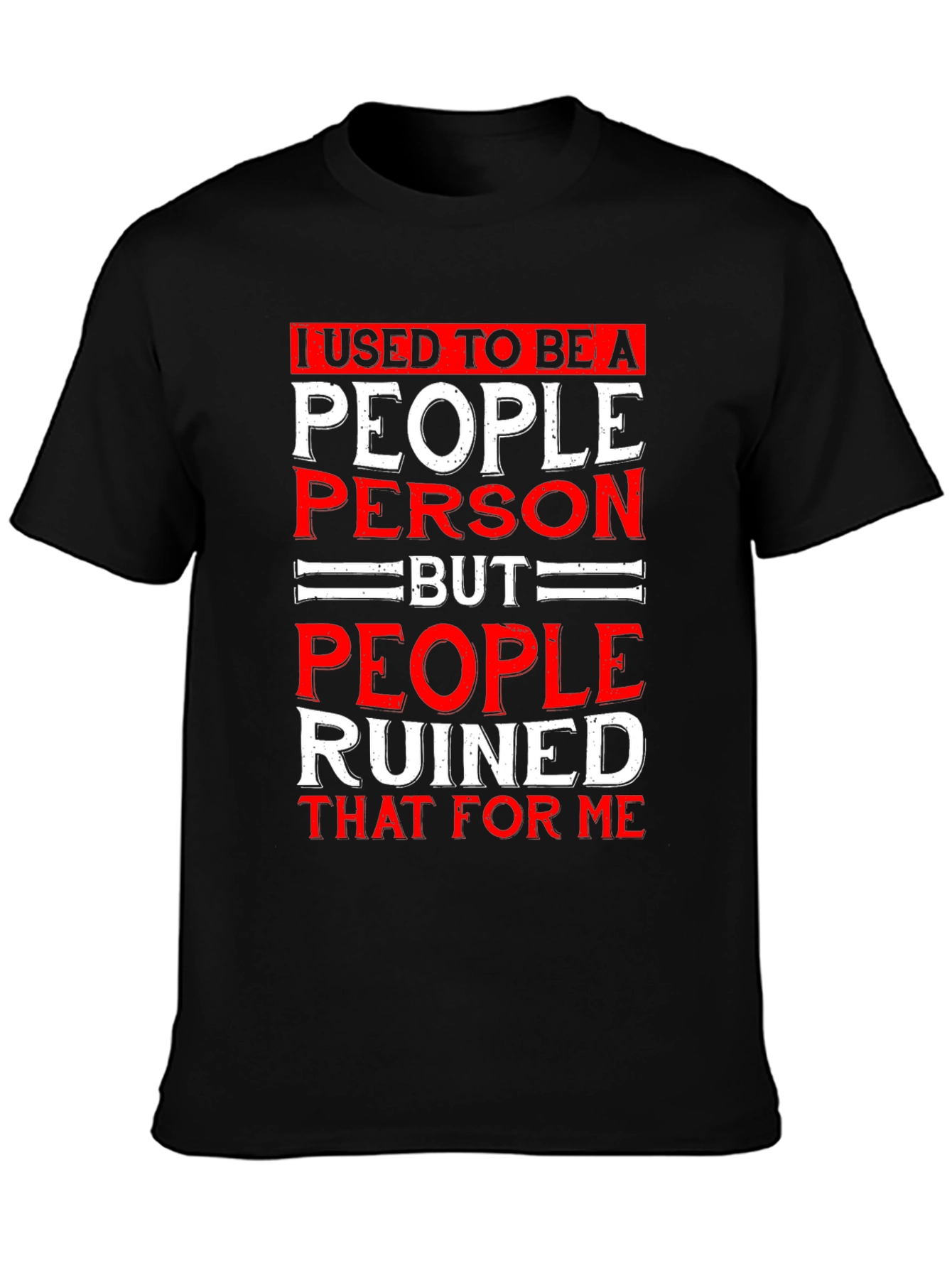 Black I Used To Be A People Person Graphic T-Shirt view 3