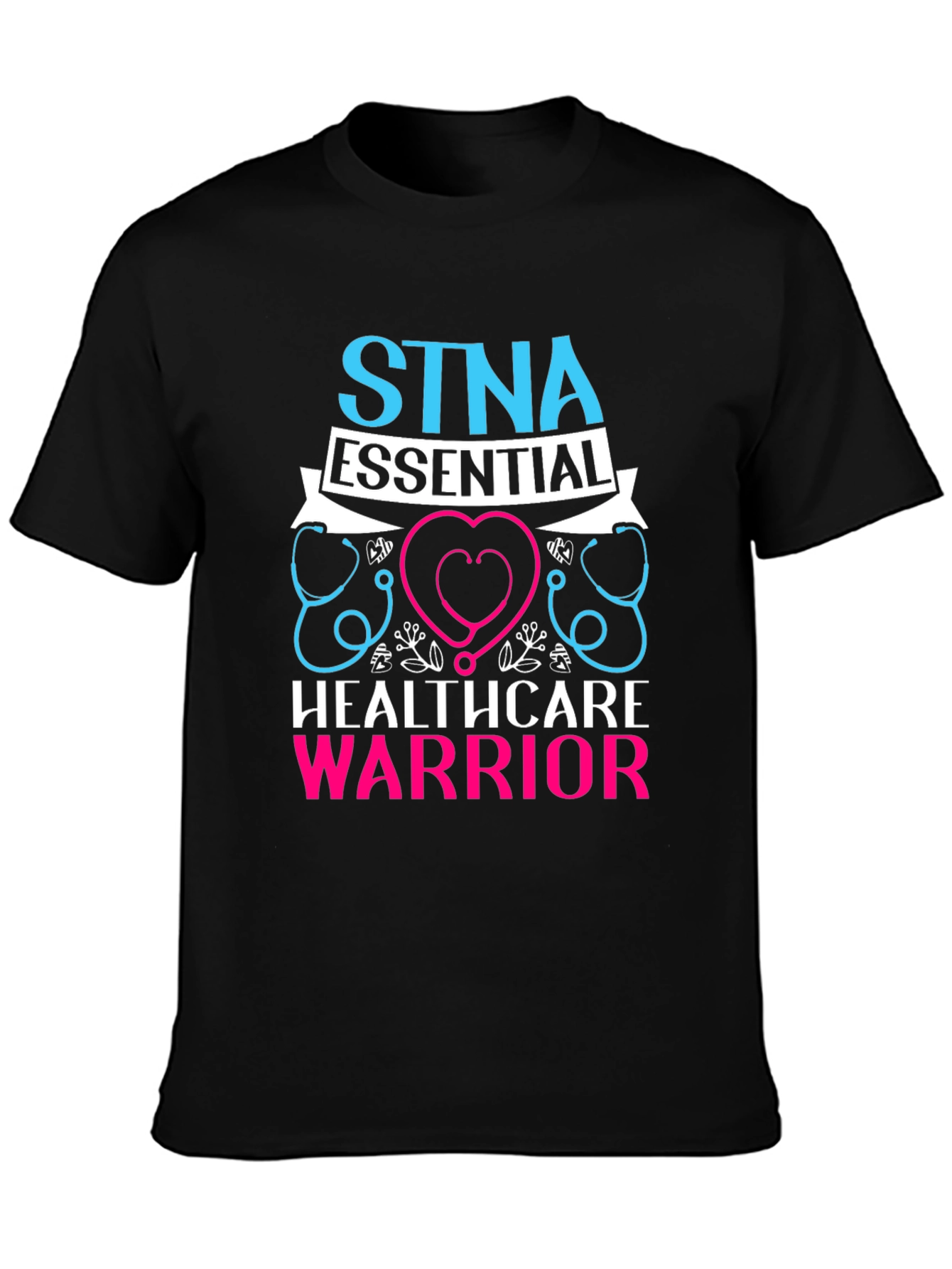 Black STNA Essential Healthcare Warrior Graphic Tee view 3