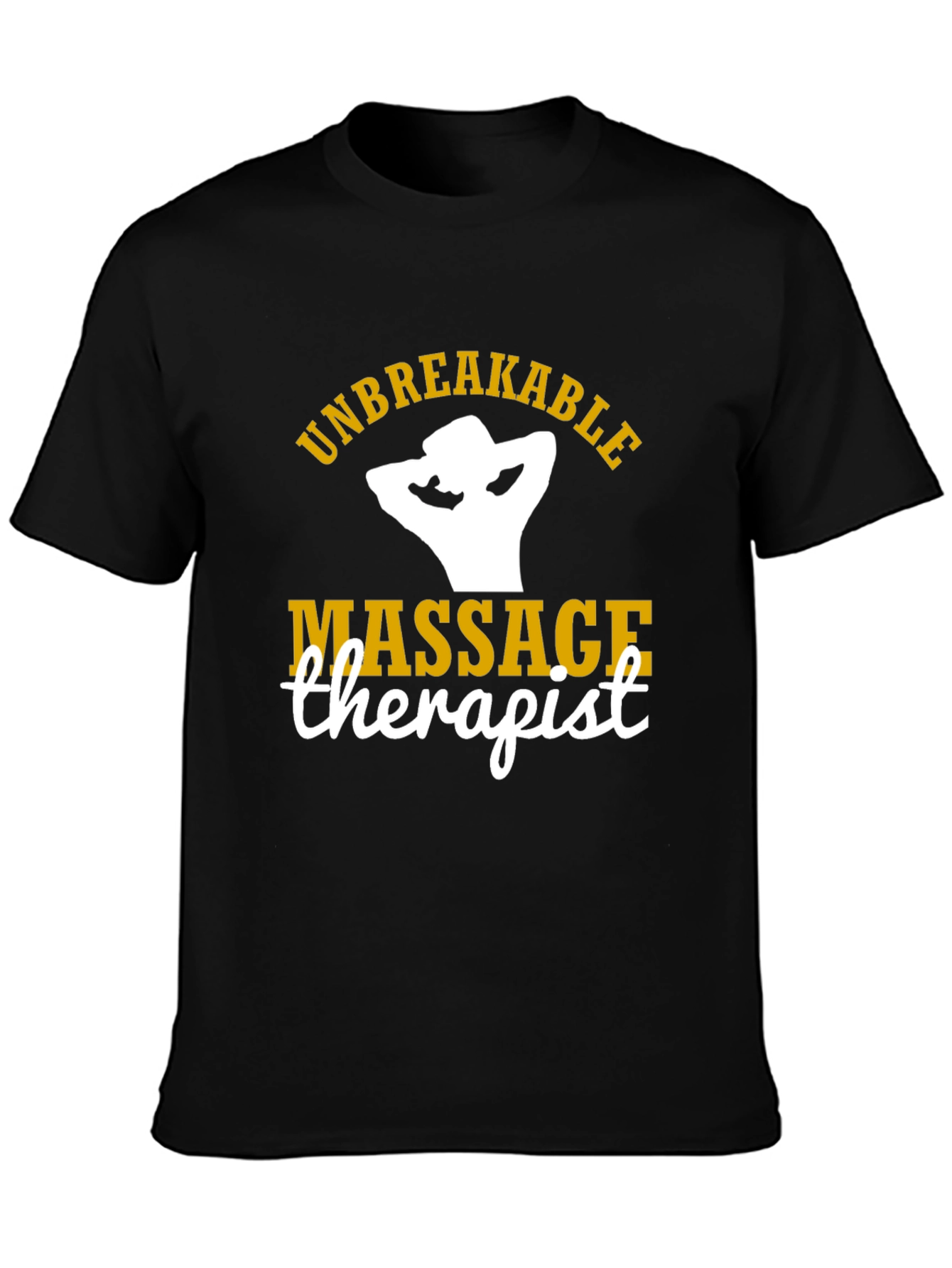 Black Unbreakable Massage Therapist T-Shirt view 3