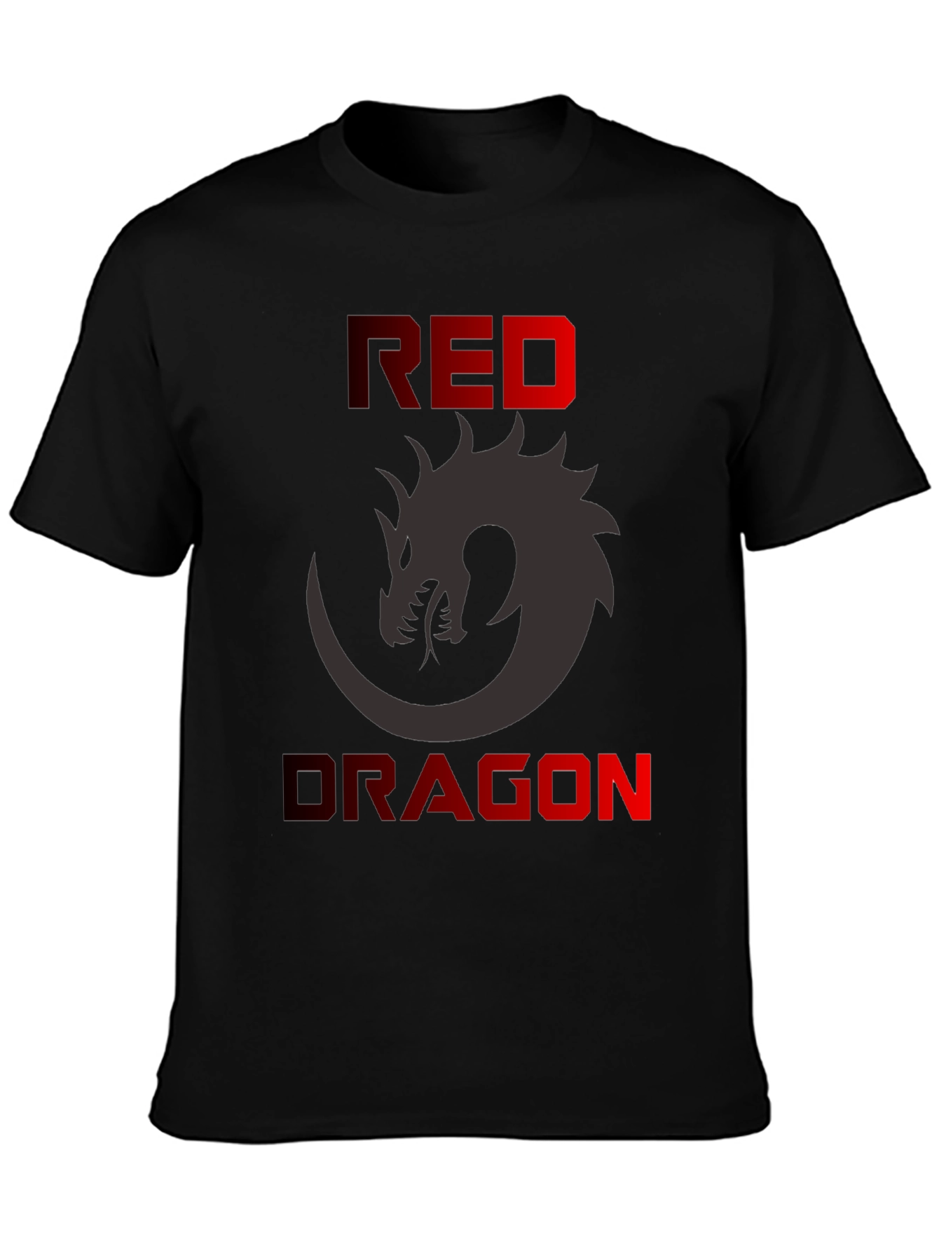 Black Red Dragon Graphic T-Shirt - Men's Black Tee view 3