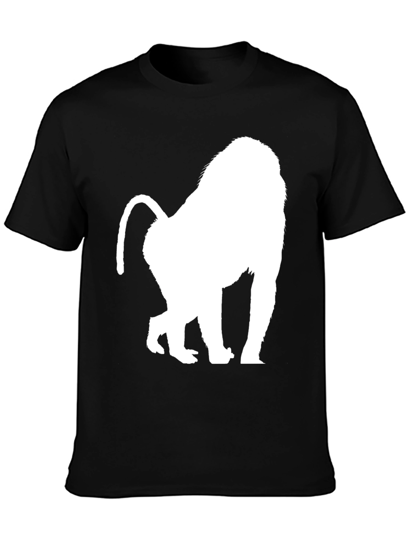 Black Baboon Silhouette Graphic Tee - Black Cotton Blend view 3