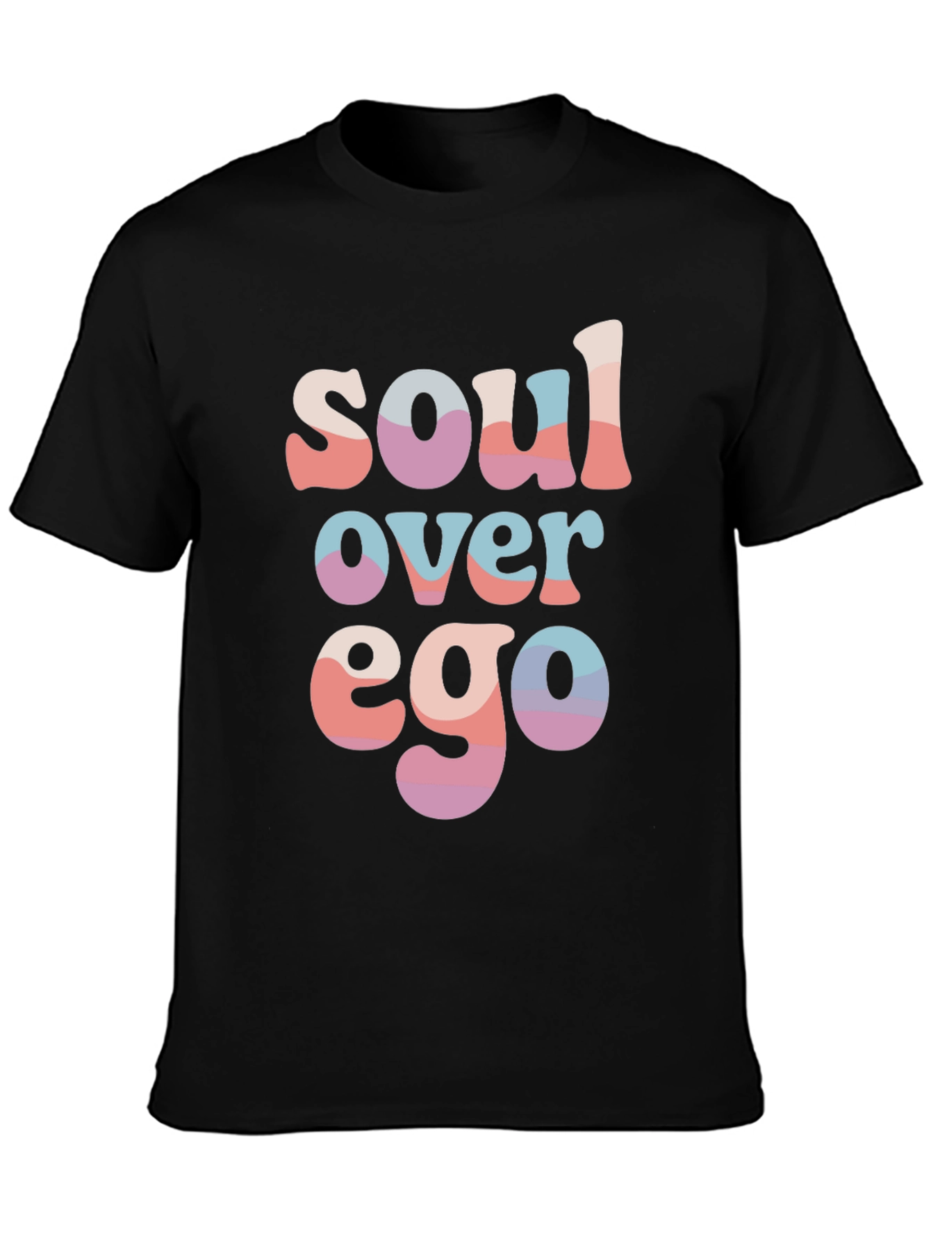 Black Soul Over Ego Graphic Tee - Soft Cotton Blend T-Shirt view 3