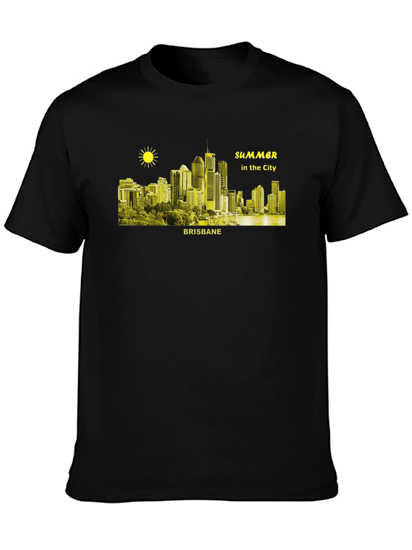 Black Brisbane Summer City T-Shirt view 3