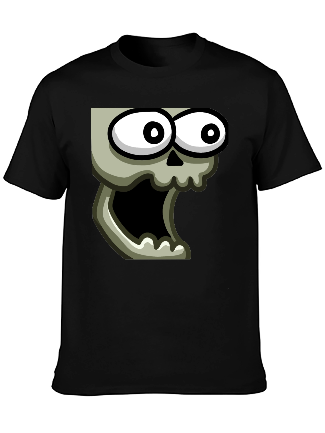 Black Cartoon Skull Graphic Black T-Shirt view 3