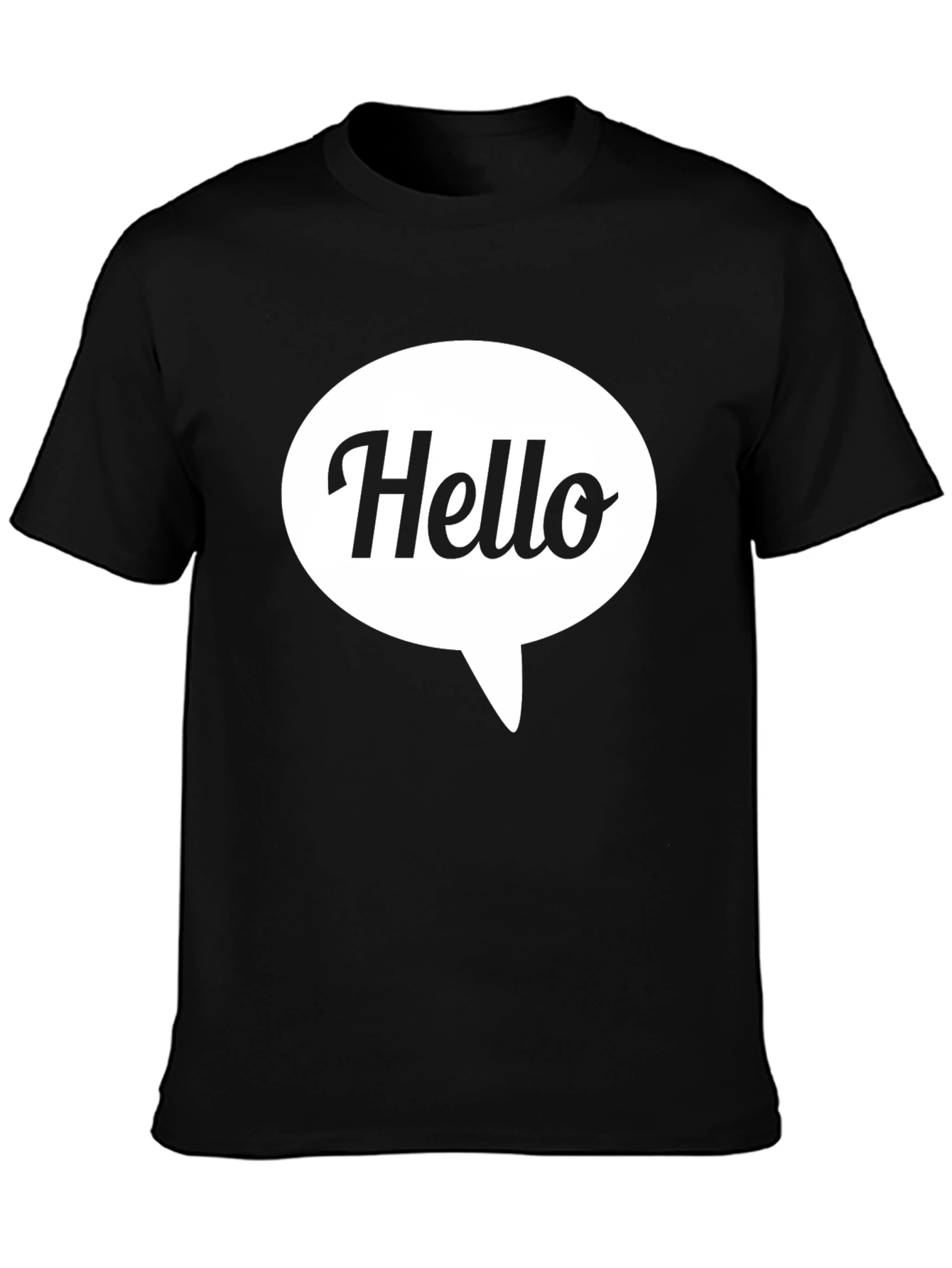 Black Hello Speech Bubble Graphic Tee - Casual Comfort view 3