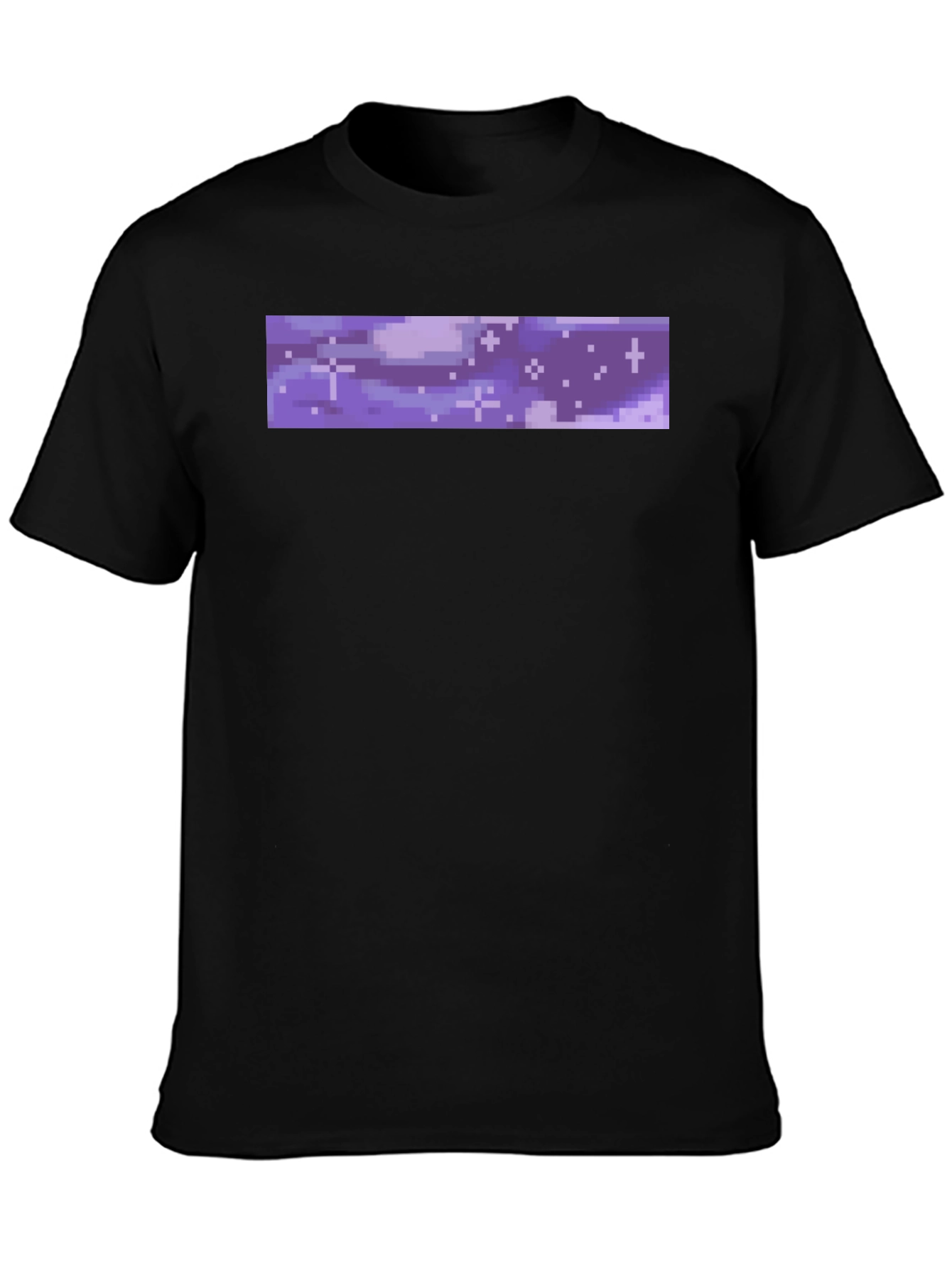 Black Pixel Galaxy Tee - Black Cotton Crew Neck view 3
