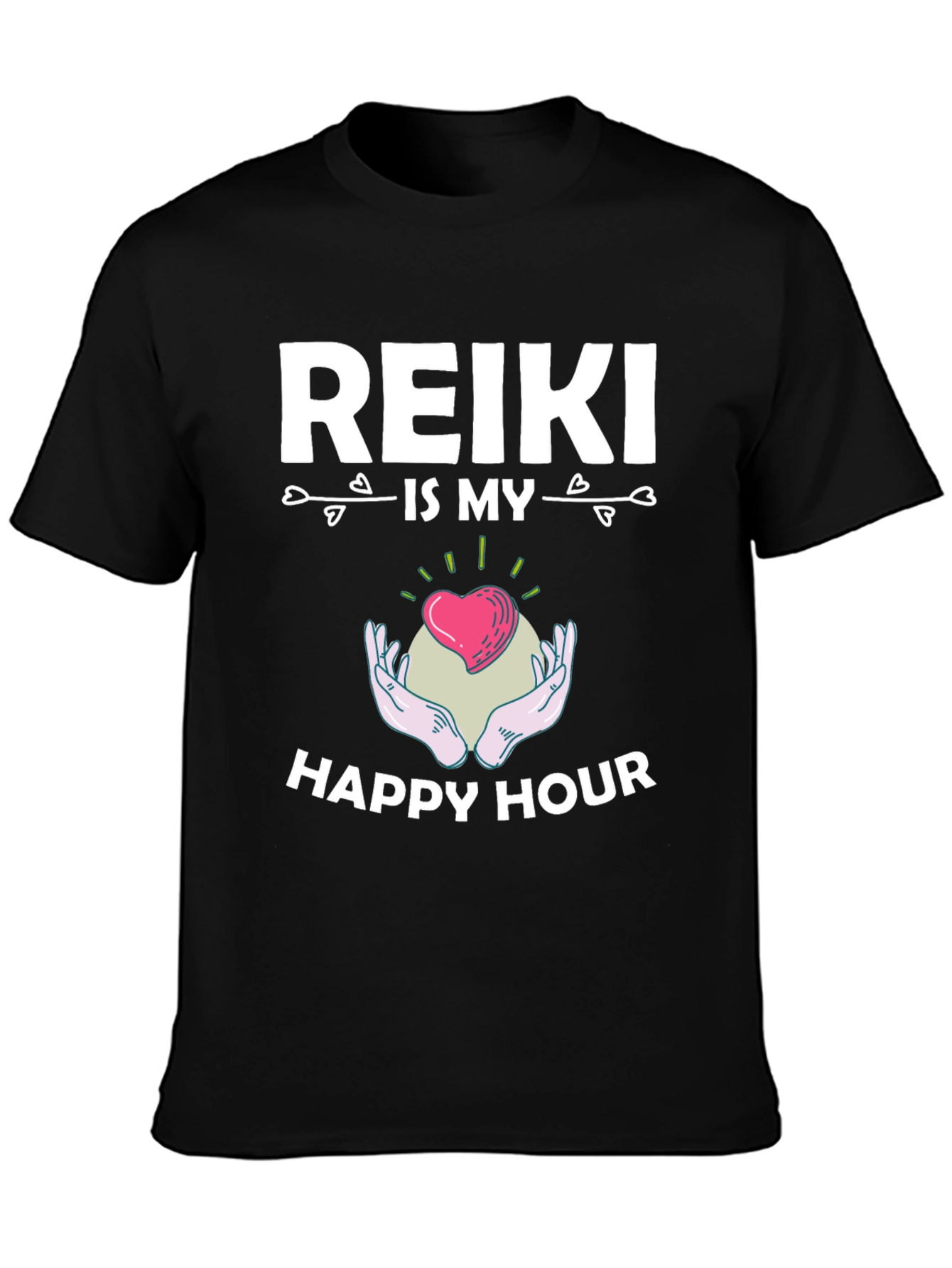 Black Reiki Is My Happy Hour T-Shirt view 3