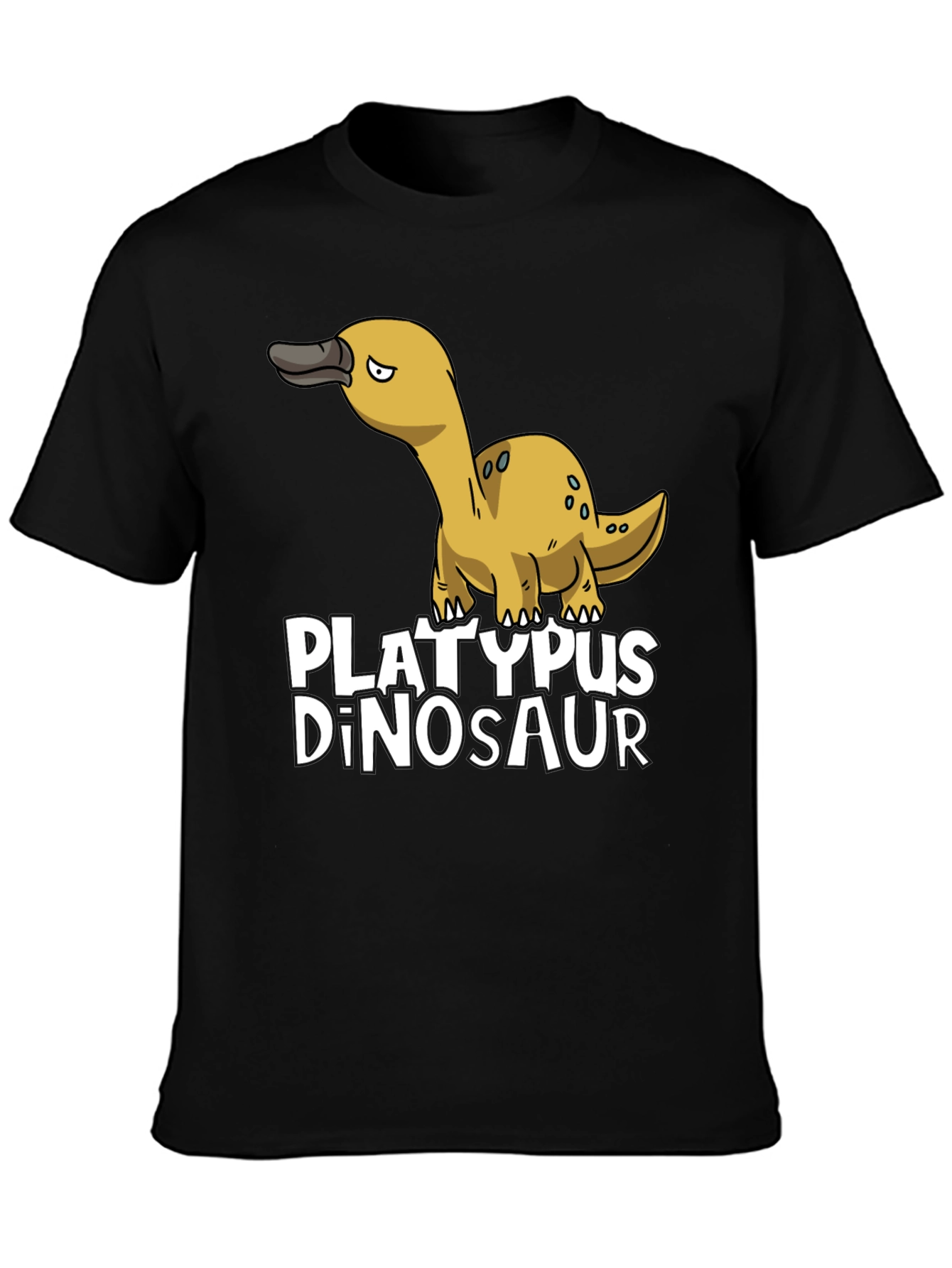 Black Platypus Dinosaur Funny Graphic Tee view 3