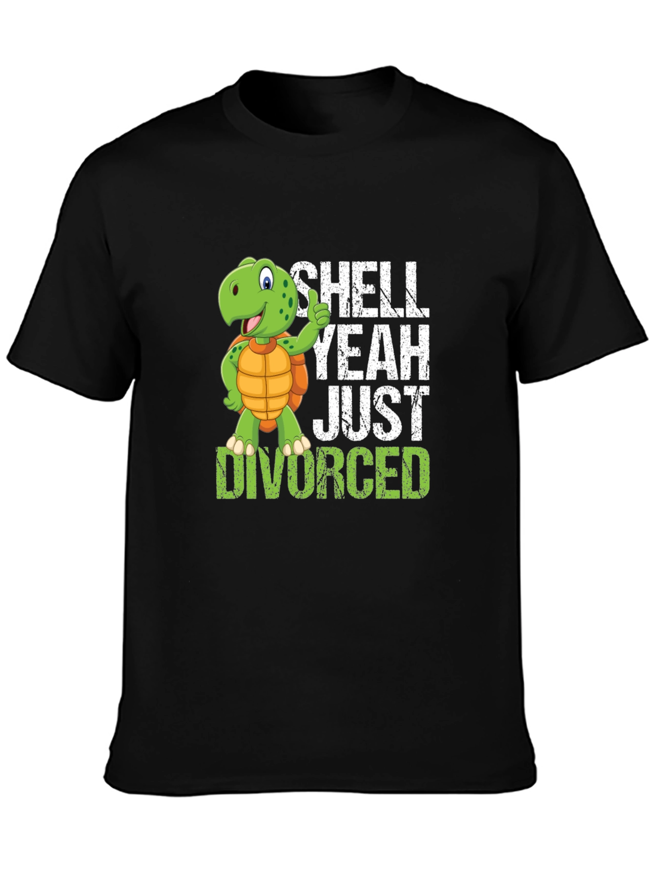 Black Shell Yeah Just Divorced T-Shirt - Funny Divorcee Gift view 3