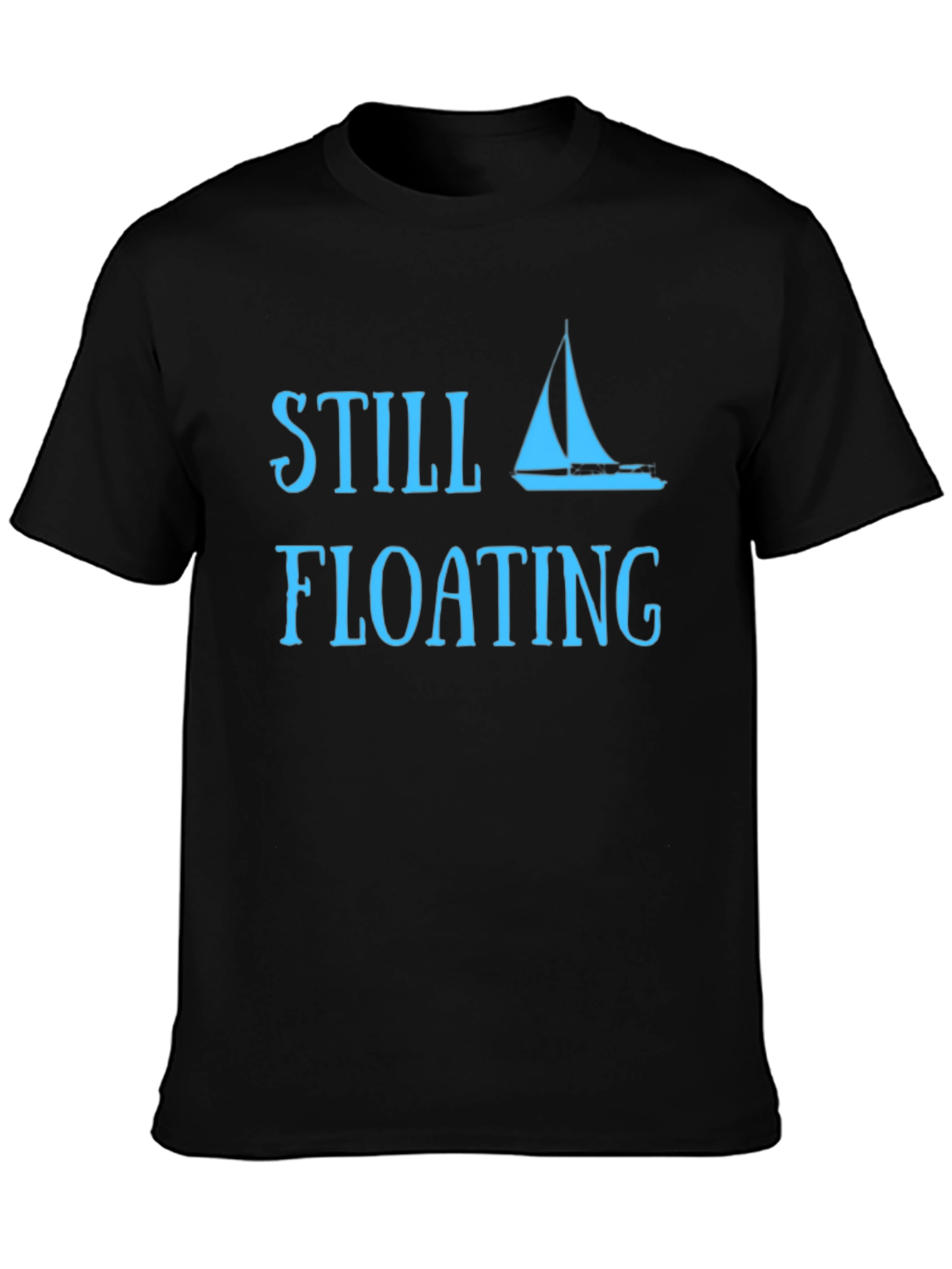 Black Still Floating Boat Graphic T-Shirt view 3