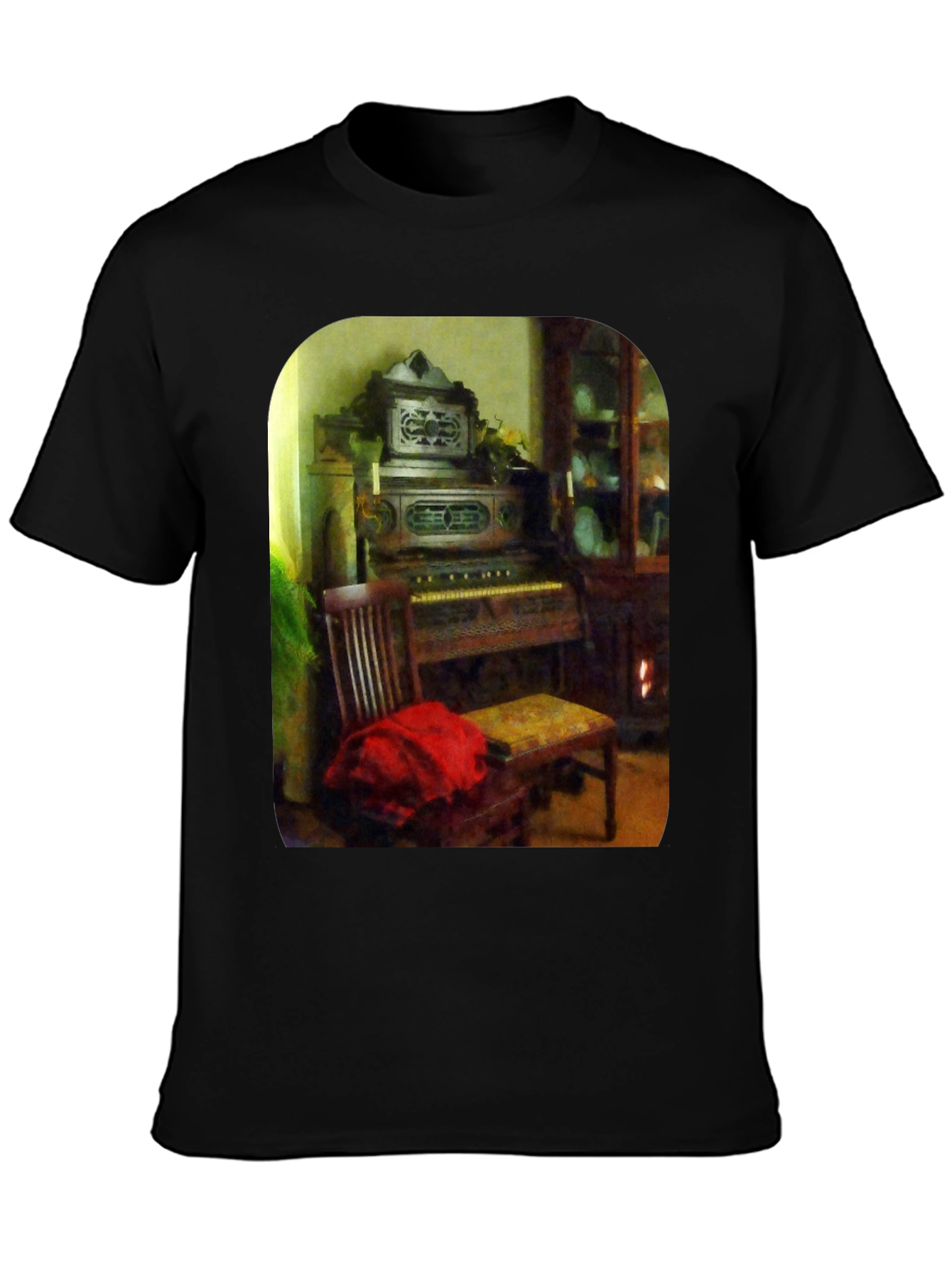 Black Vintage Organ T-Shirt view 3