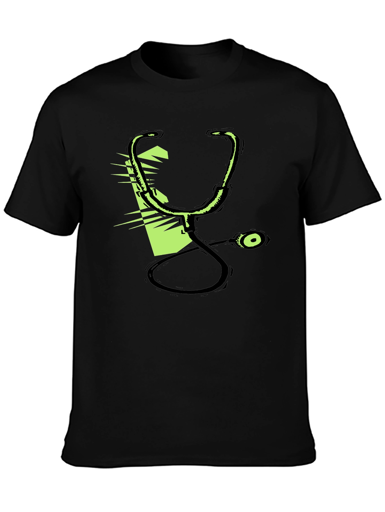 Black Stethoscope Graphic Black T-Shirt view 3