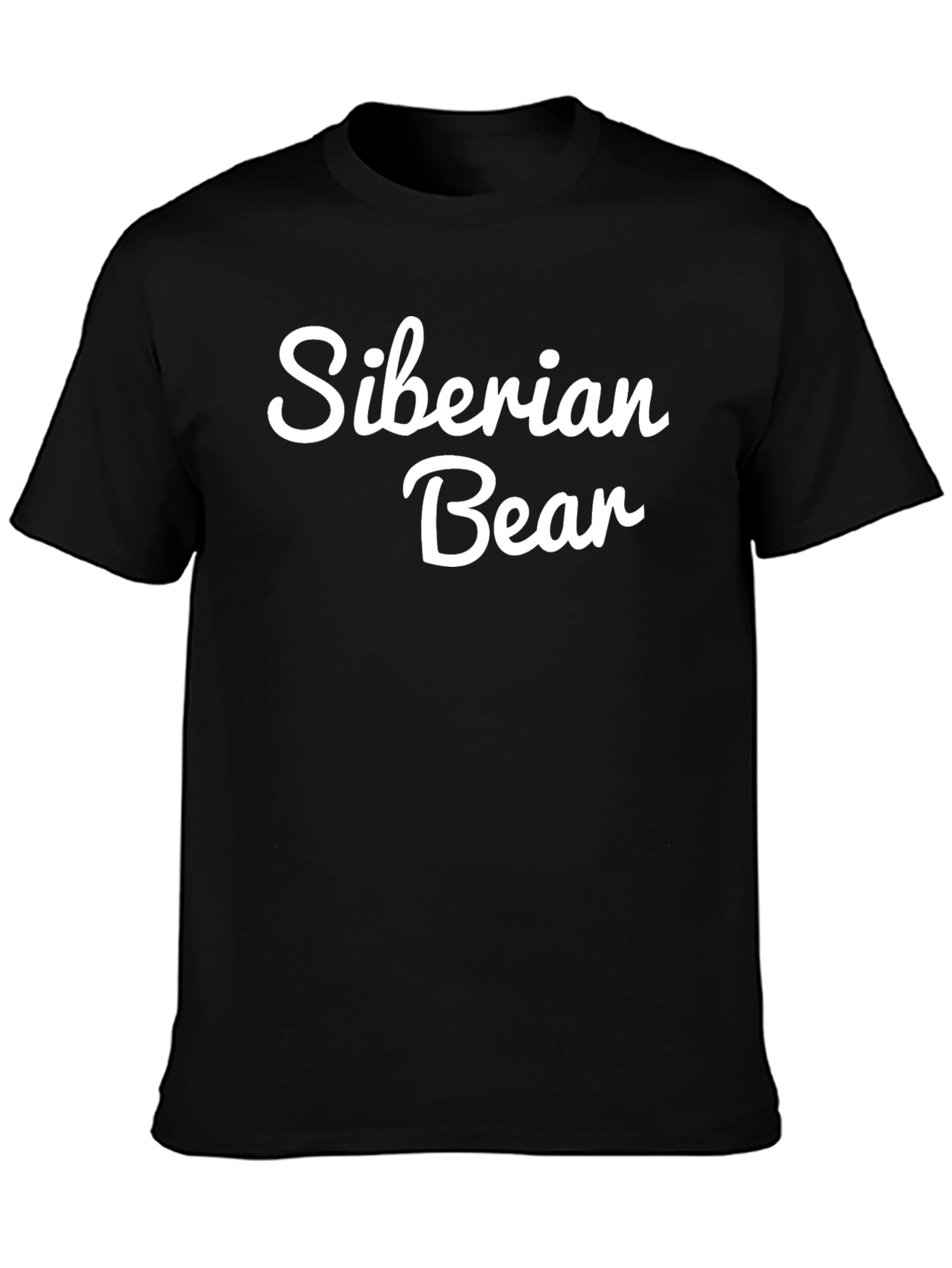 Black Siberian Bear Graphic Tee - Black Cotton T-Shirt view 3