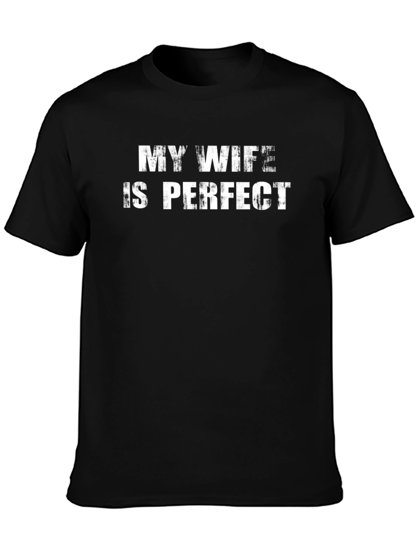 Black My Wife is Perfect Black Graphic Tee view 3