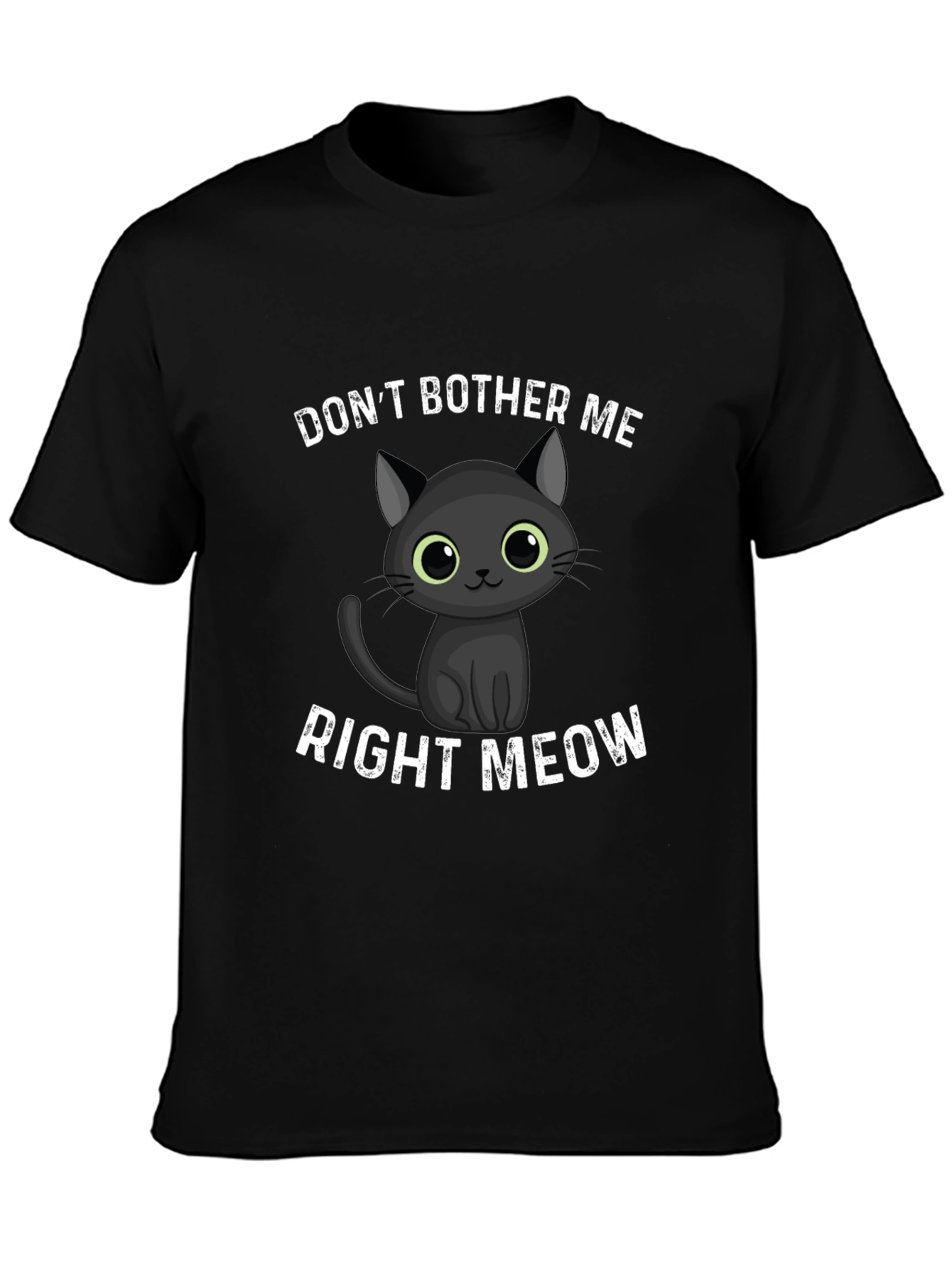 Black Don't Bother Me Right Meow Black T-Shirt view 3