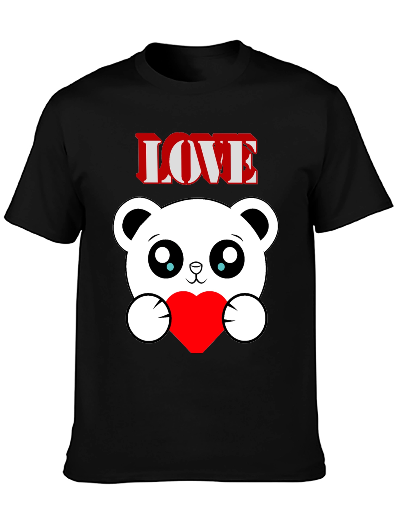 Black Love Bear Graphic Tee - Men's Black T-Shirt view 3
