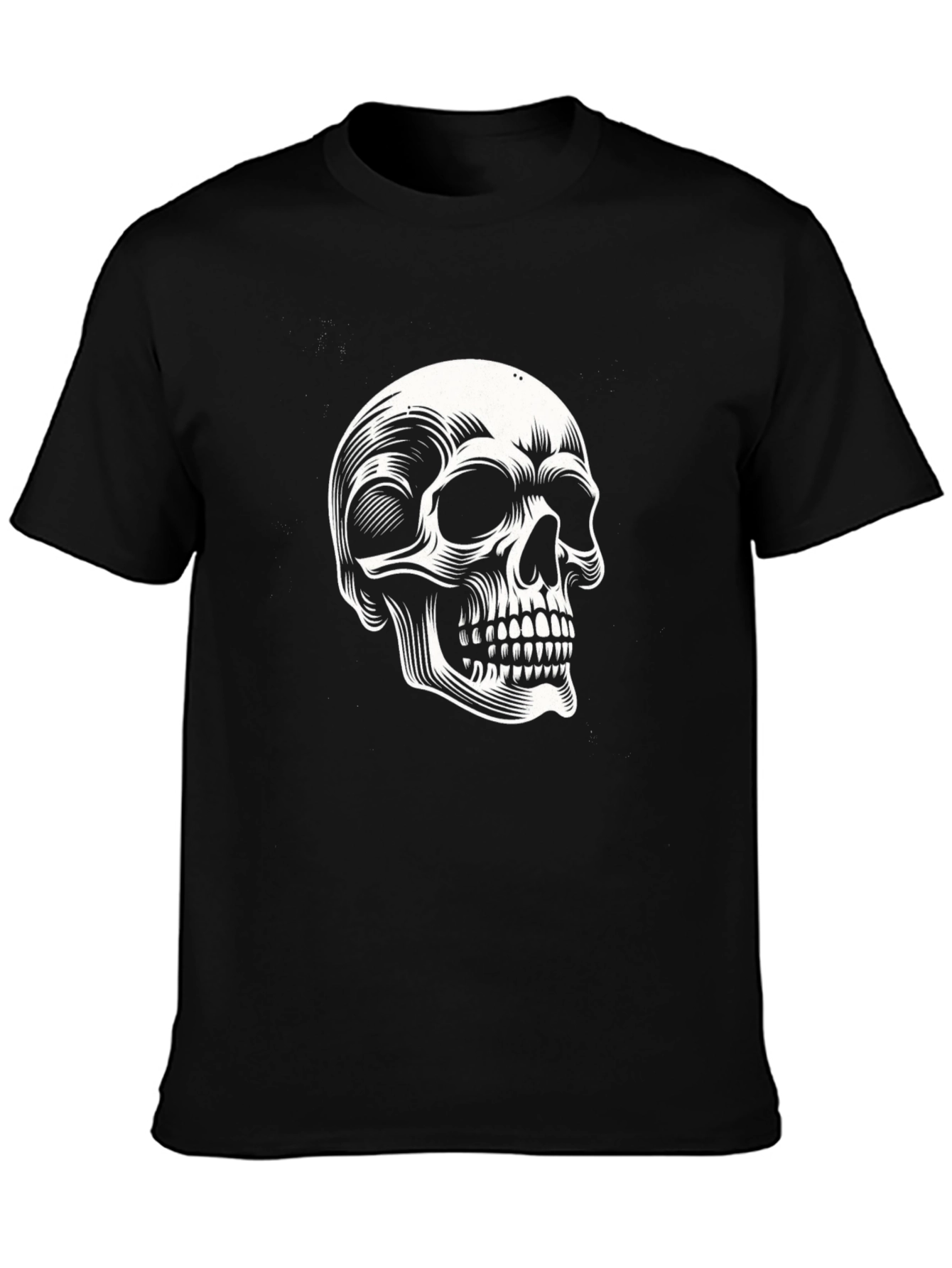 Black Skull Graphic T-Shirt - Classic Black Tee view 3