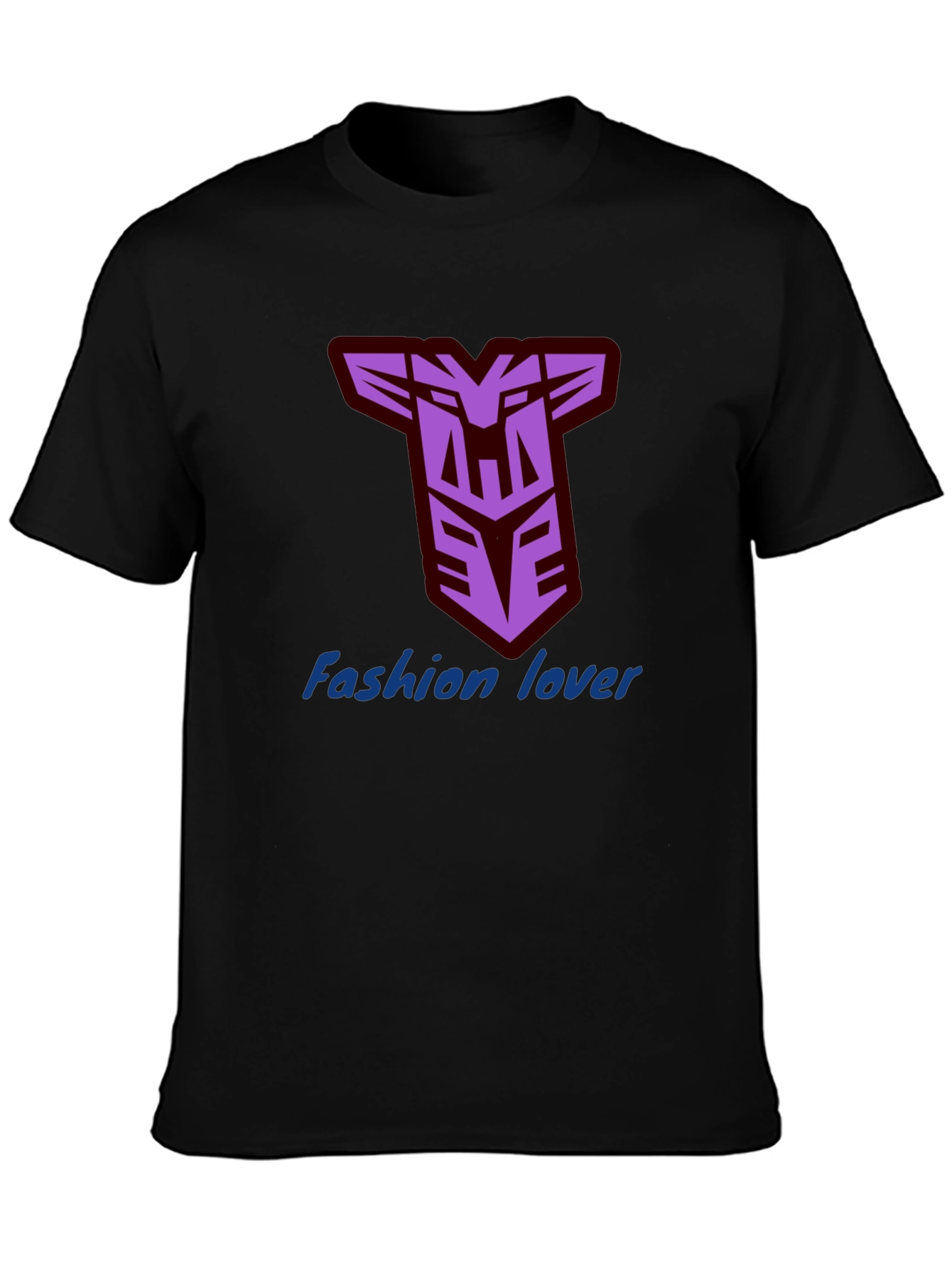 Black Men's Black T-Shirt with Decepticon Logo view 3