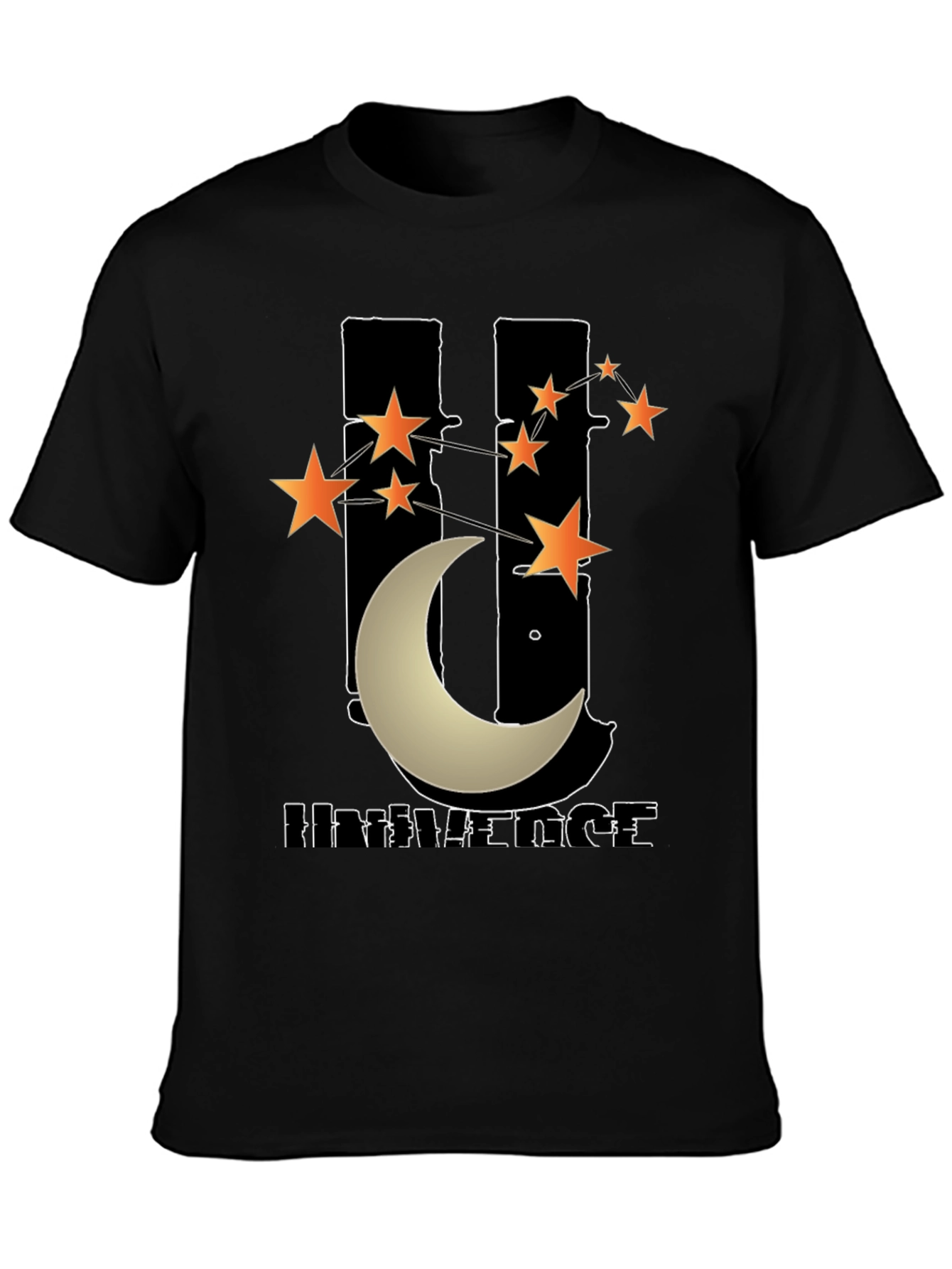 Black Universe Graphic T-Shirt - Men's Black Tee view 3