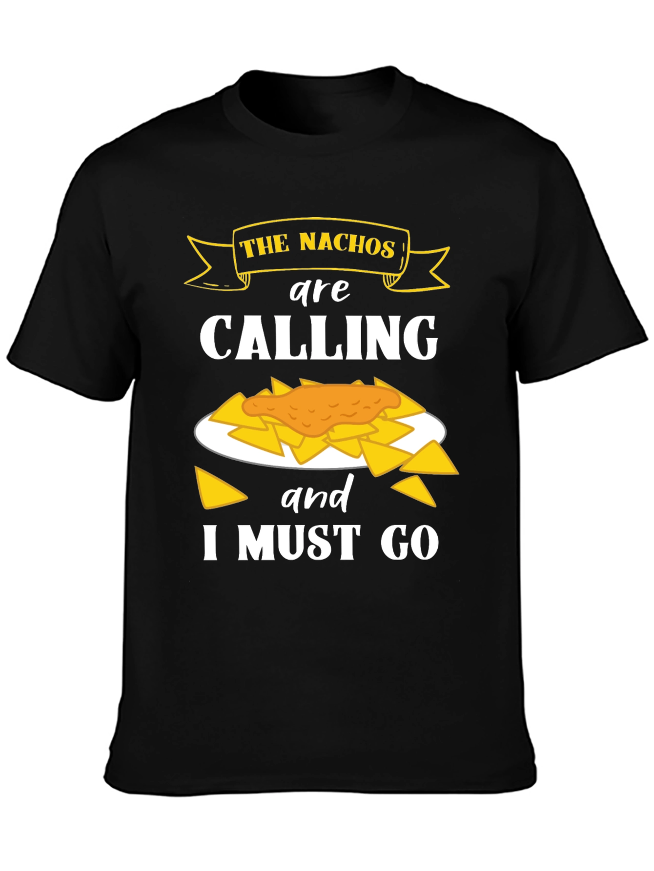 Black Nachos Calling Black Graphic T-Shirt view 3