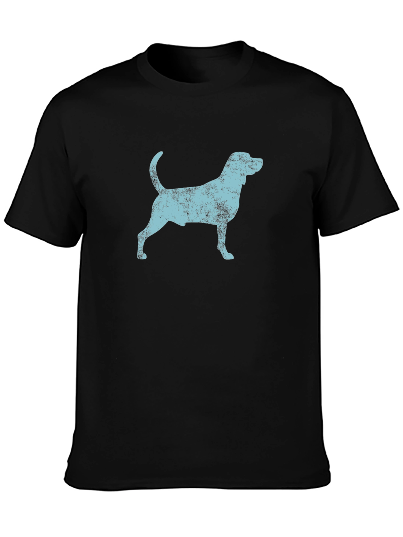 Black Distressed Dog Graphic Tee - Black view 3