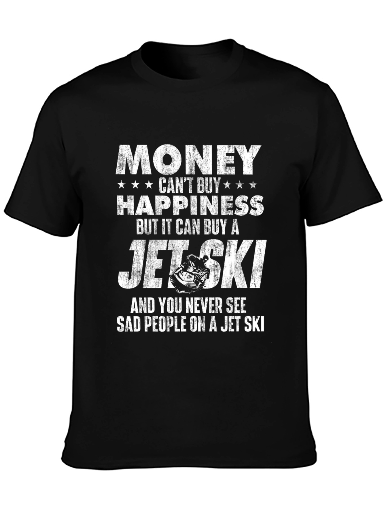 Black Money Can Buy Jet Ski T-Shirt - Funny Graphic Tee view 3