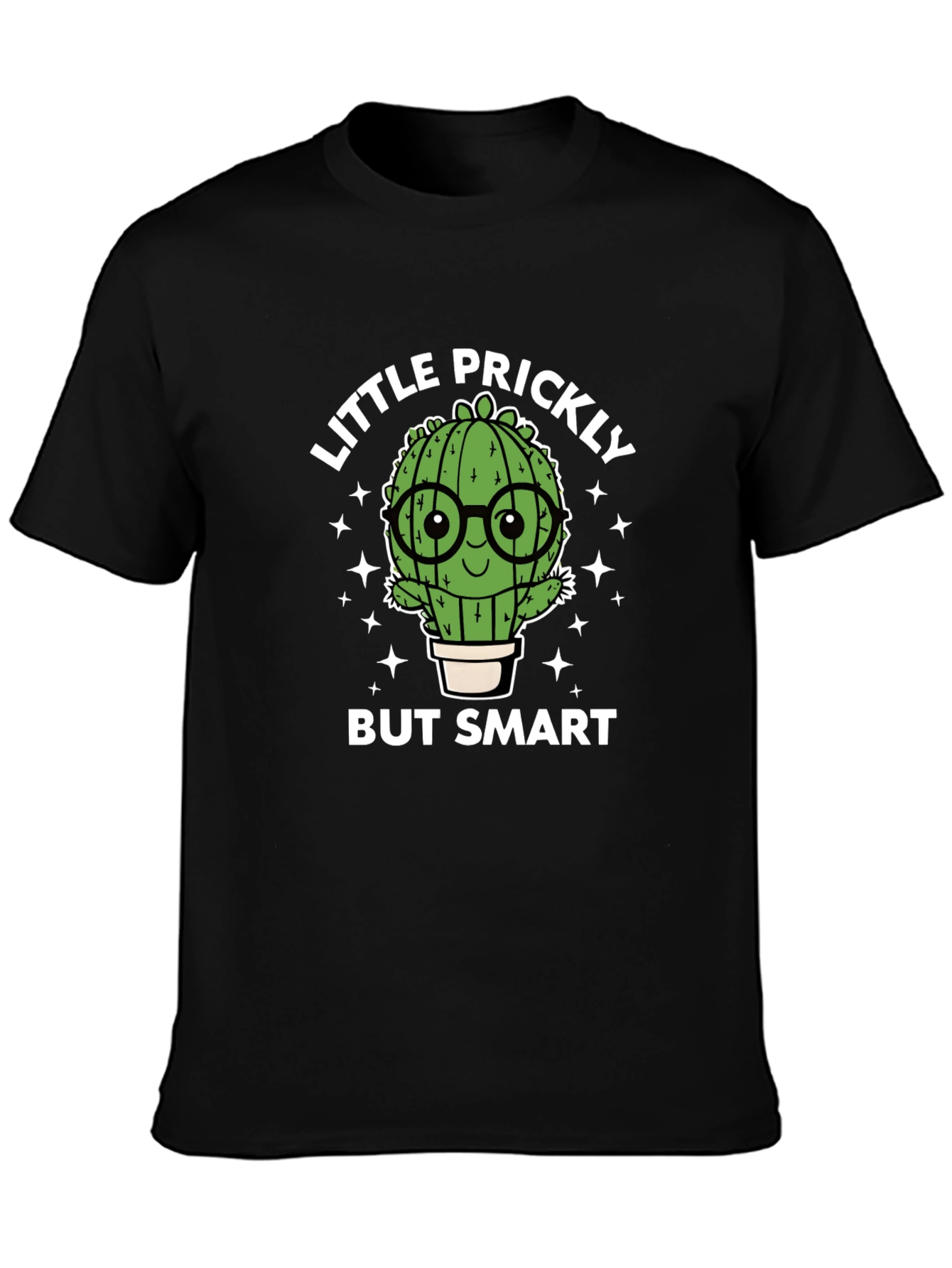 Black Little Prickly But Smart Cactus Graphic Tee view 3