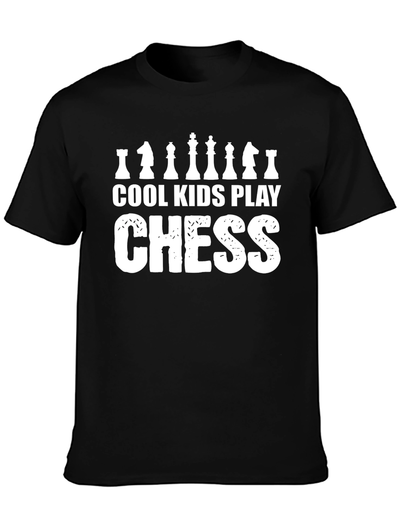 Black Cool Kids Play Chess Graphic Tee view 3