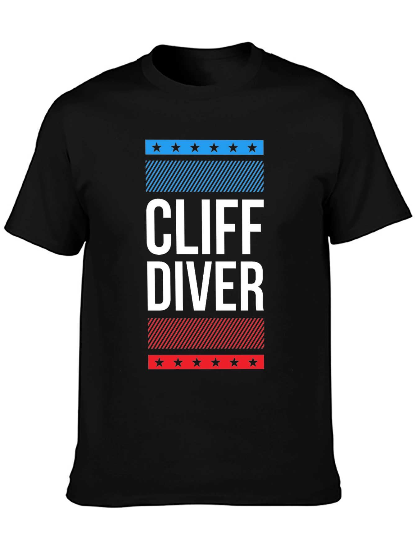 Black Cliff Diver Graphic Tee - Patriotic Design view 3
