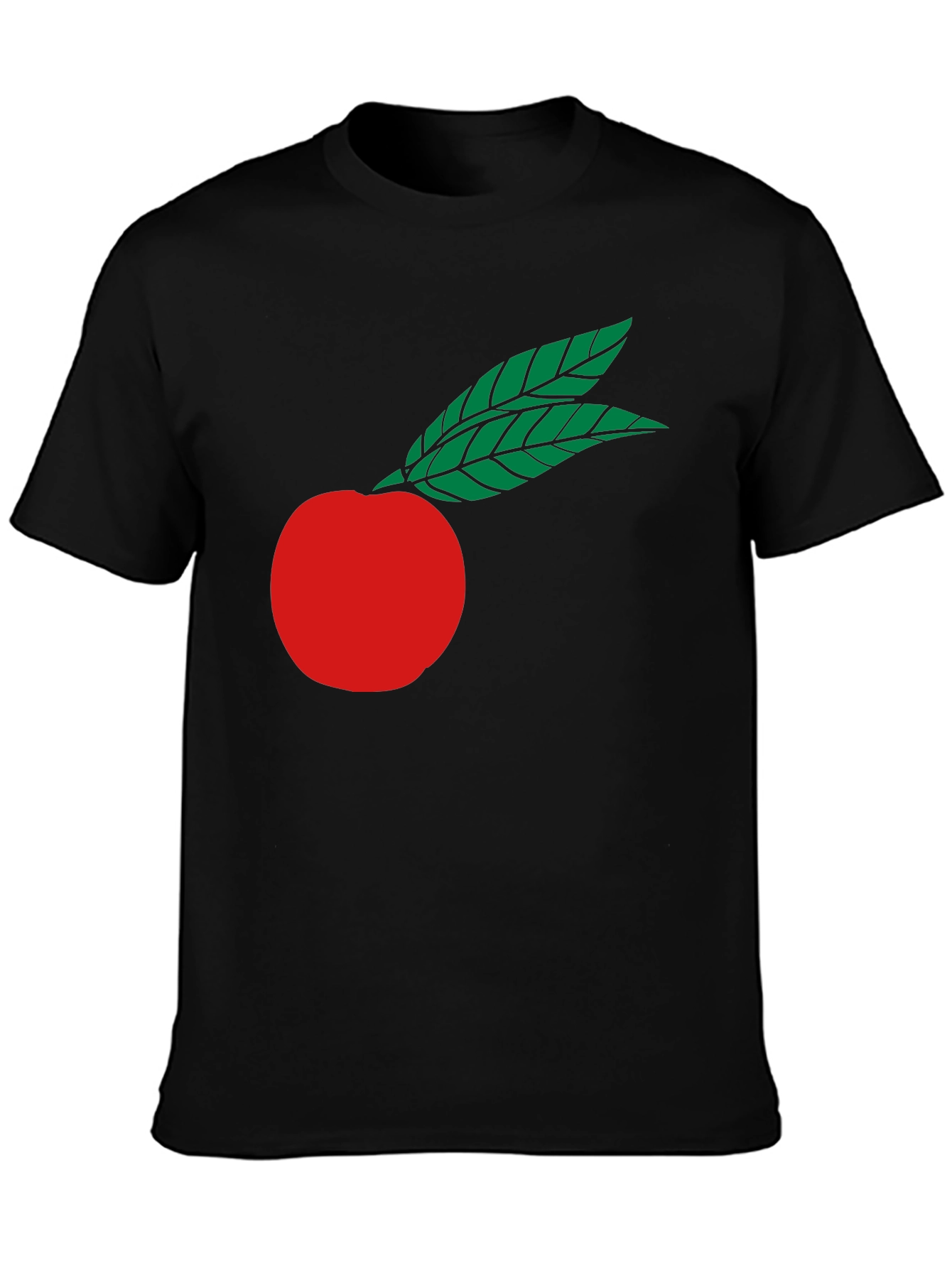 Black Red Fruit Graphic Black T-Shirt view 3