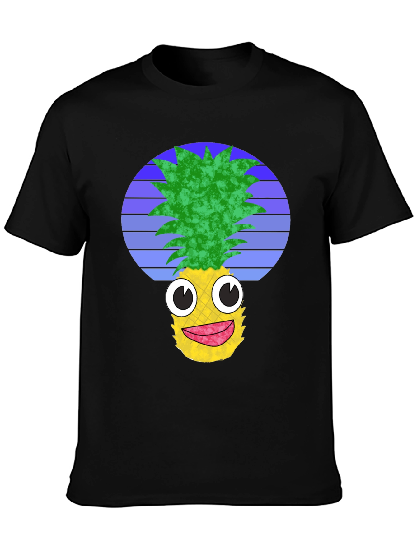 Black Funny Pineapple Graphic Tee - Black view 3