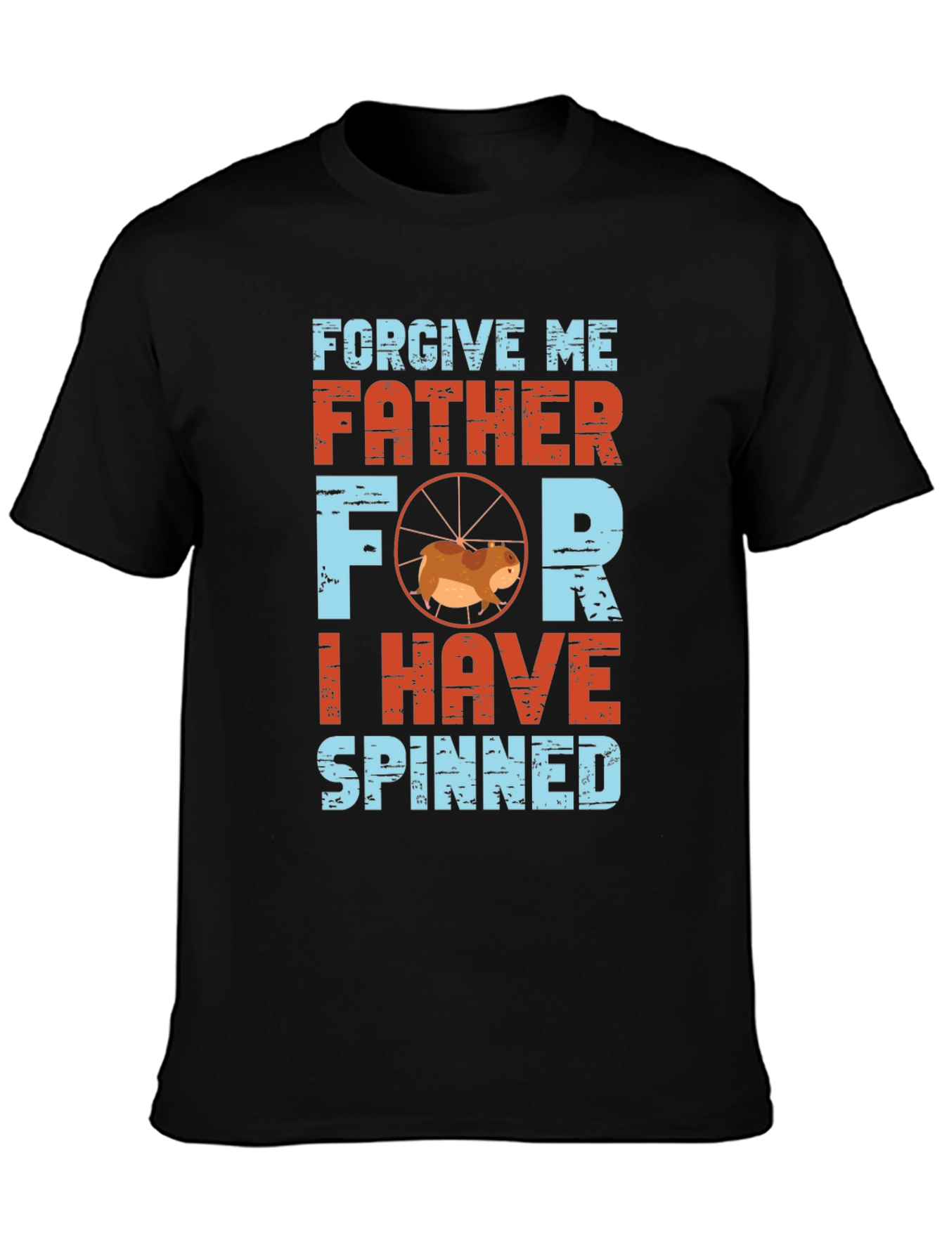 Black Forgive Me Father I Have Spinned T-Shirt view 3
