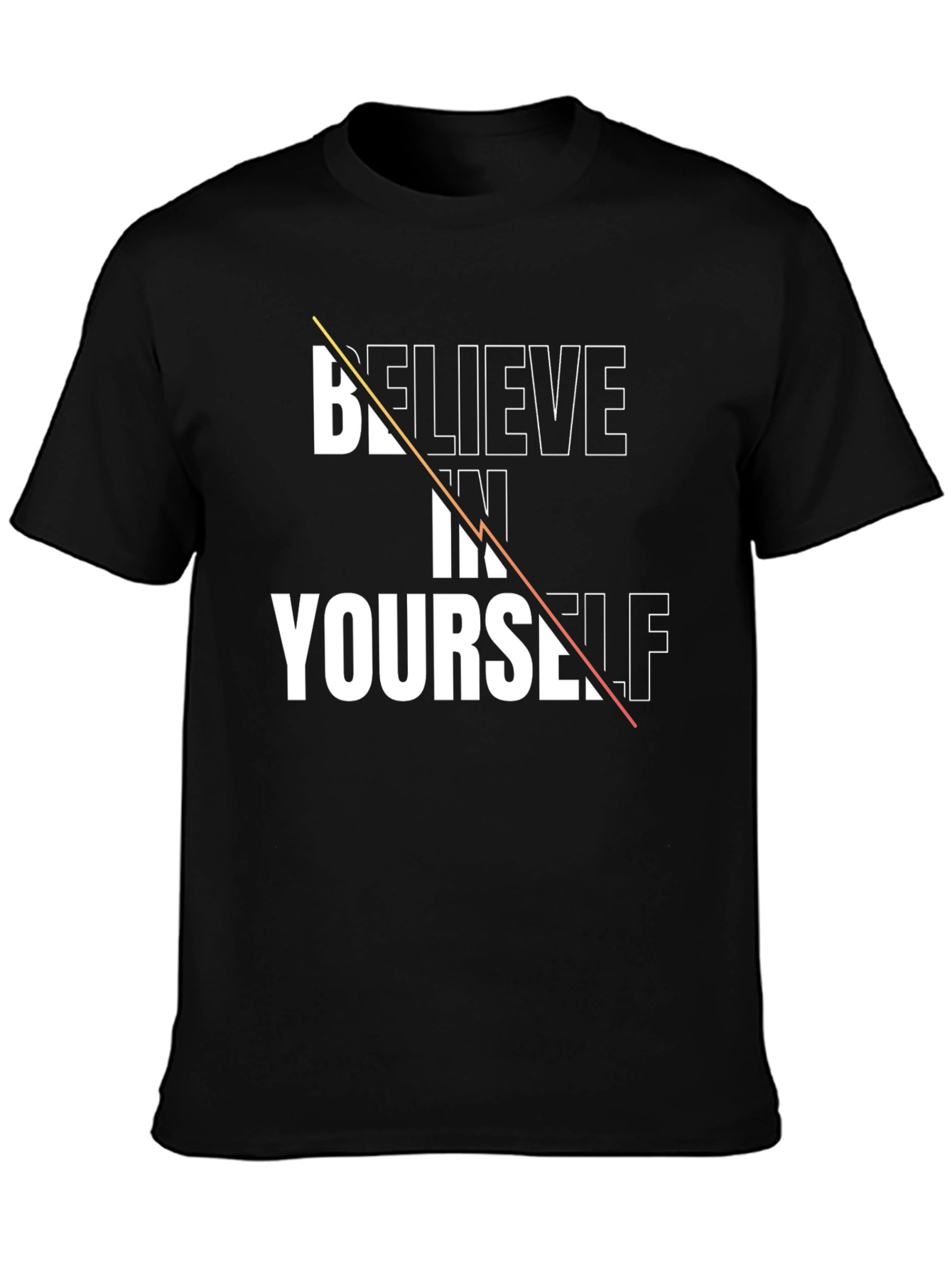 Black Believe in Yourself Graphic Tee - Black Cotton view 3