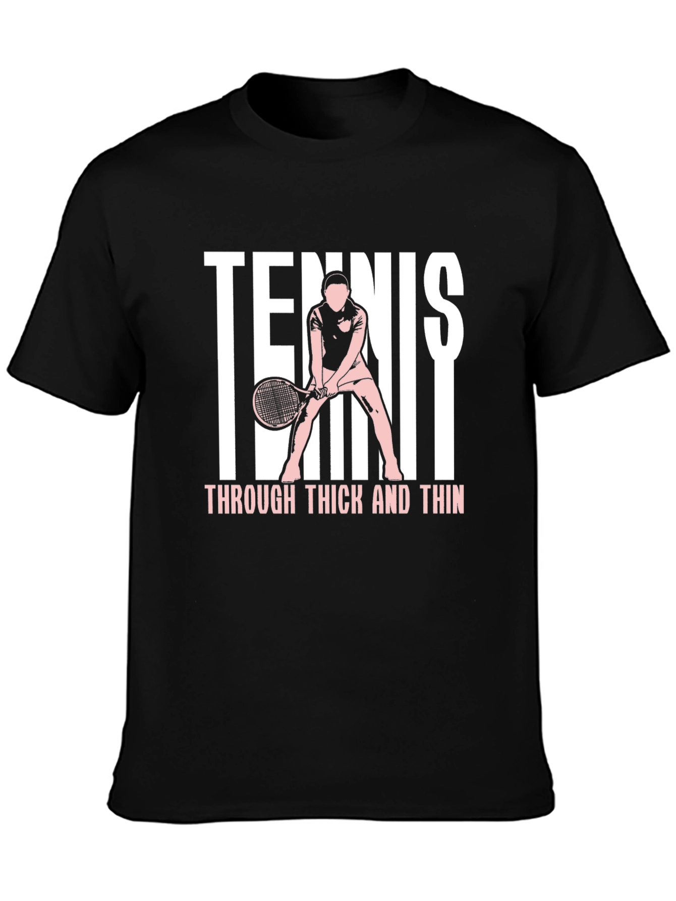 Black Tennis Through Thick & Thin Graphic T-Shirt view 3