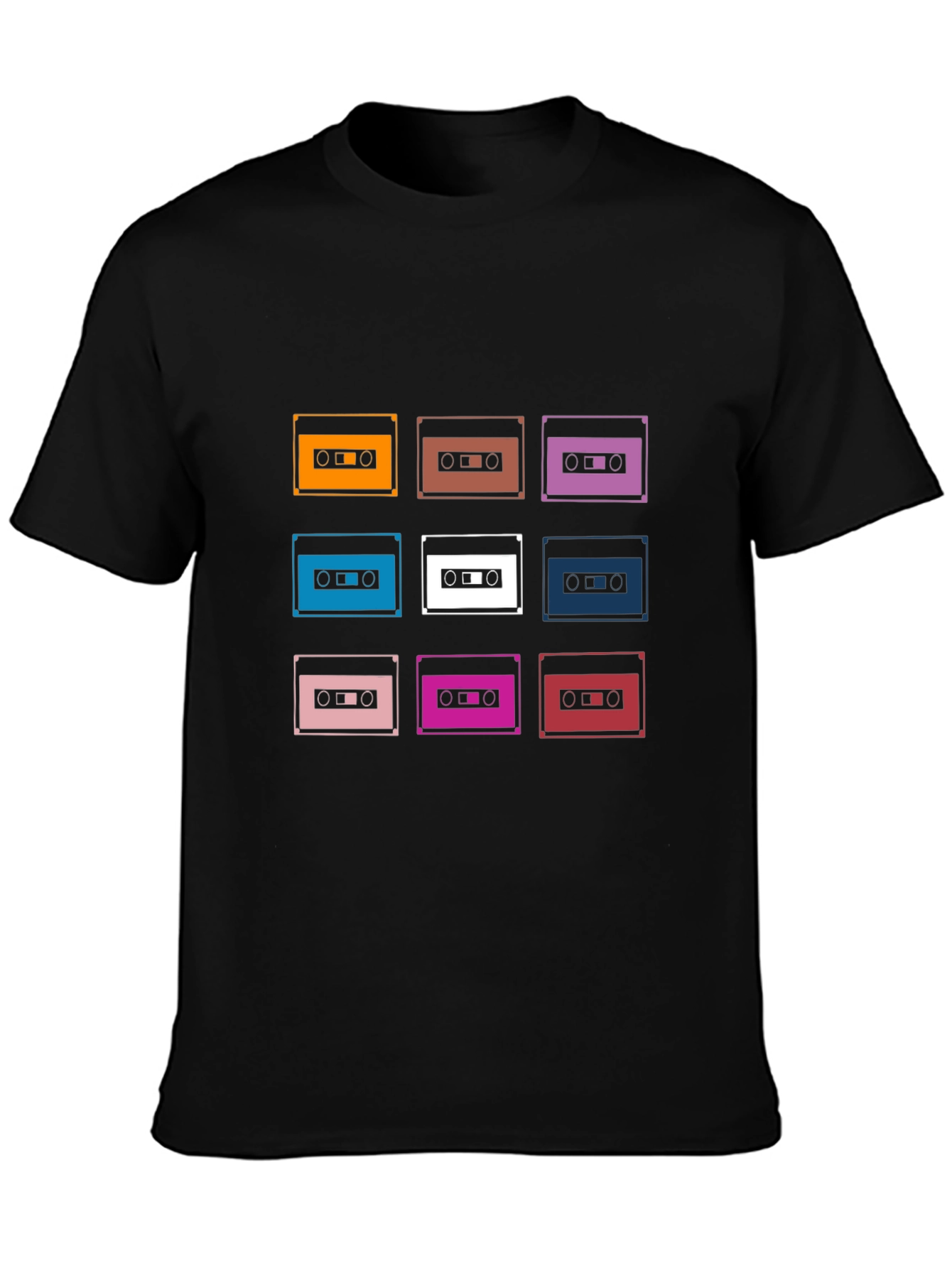 Black Retro Cassette Tape Graphic Tee - Black view 3