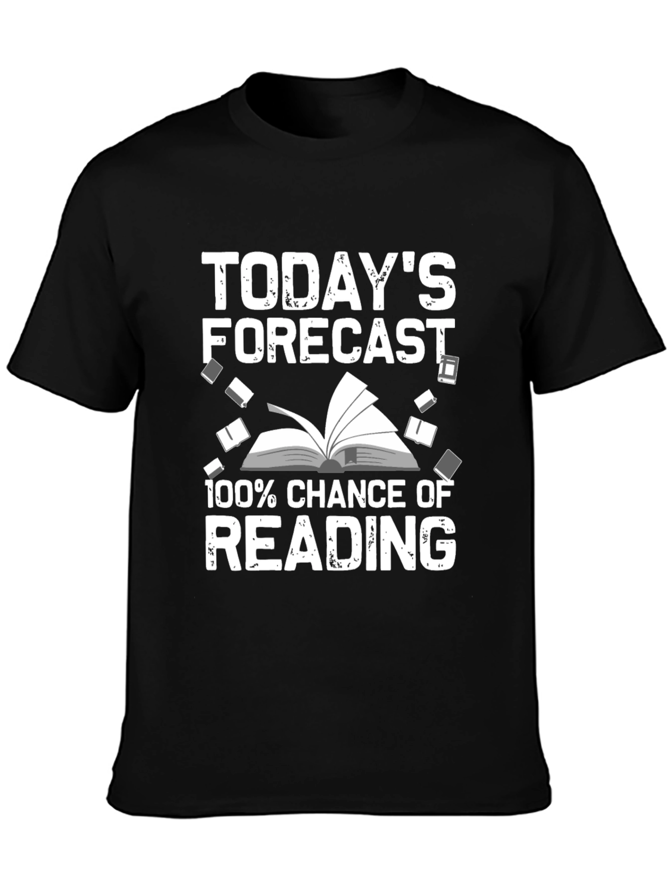 Black Reading Forecast T-Shirt: Book Lover Gift view 3