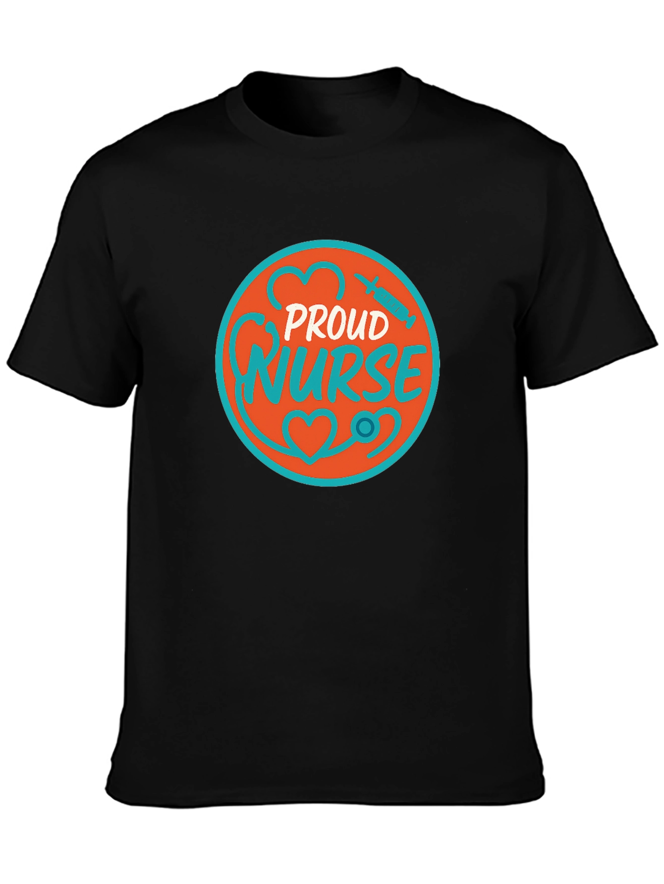 Black Proud Nurse Graphic T-Shirt - Medical Profession Apparel view 3