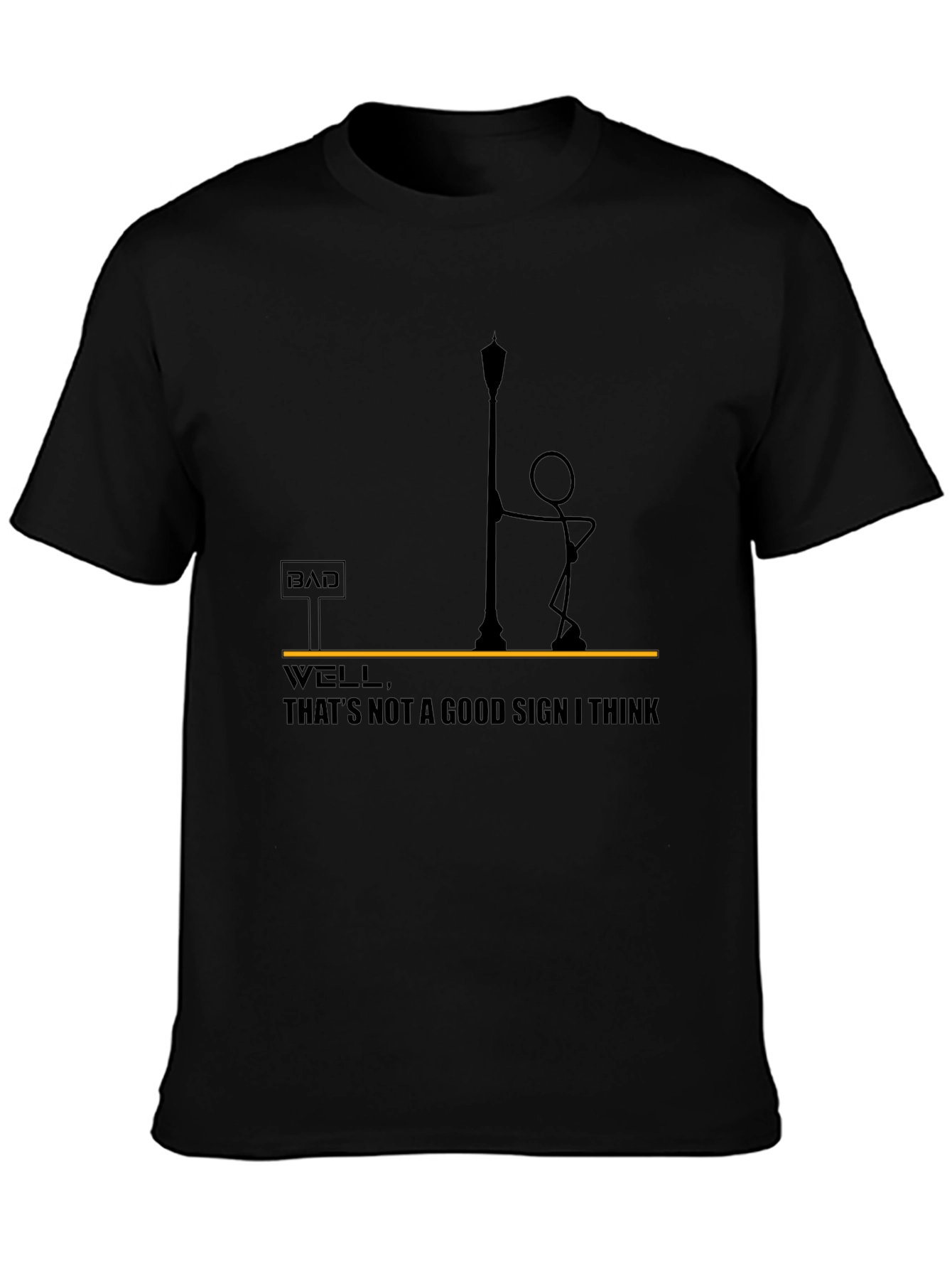 Black Bad Sign T-Shirt - Funny Stick Figure Design view 3