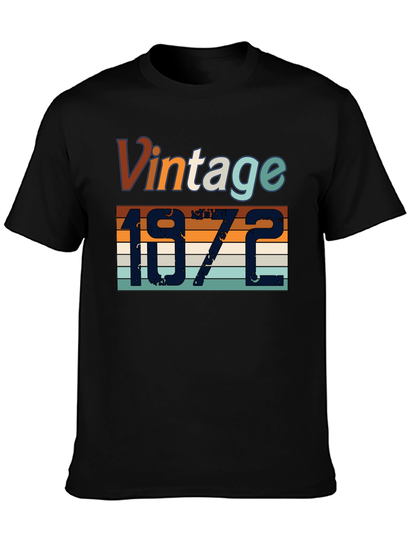 Black Vintage 1972 T-Shirt - Retro Birthday Gift view 3