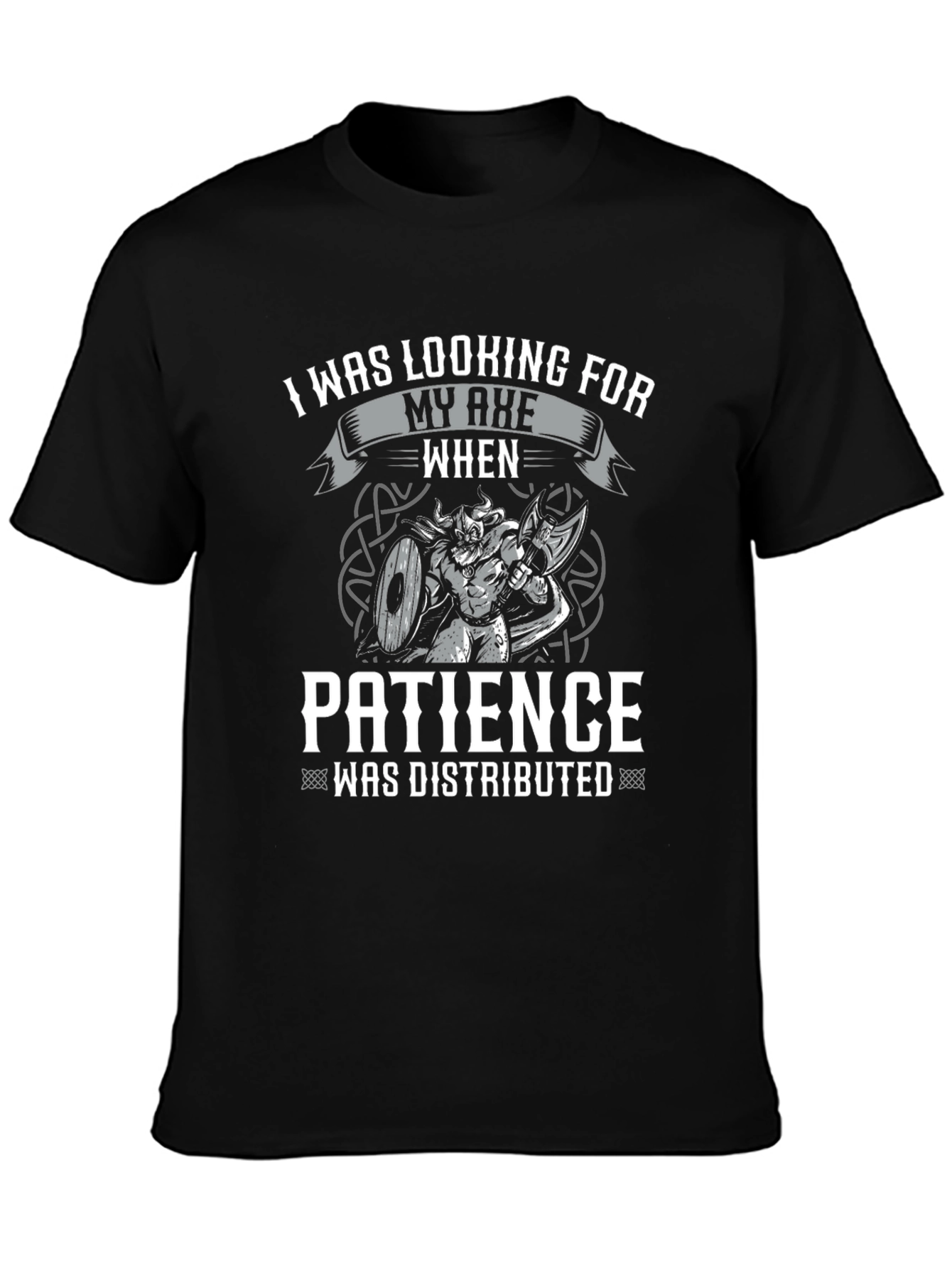 Black I Was Looking for My Axe Funny Viking T-Shirt view 3