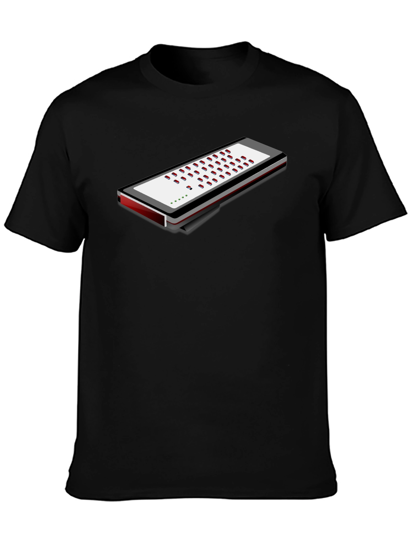 Black Novelty Musical Keyboard T-Shirt view 3