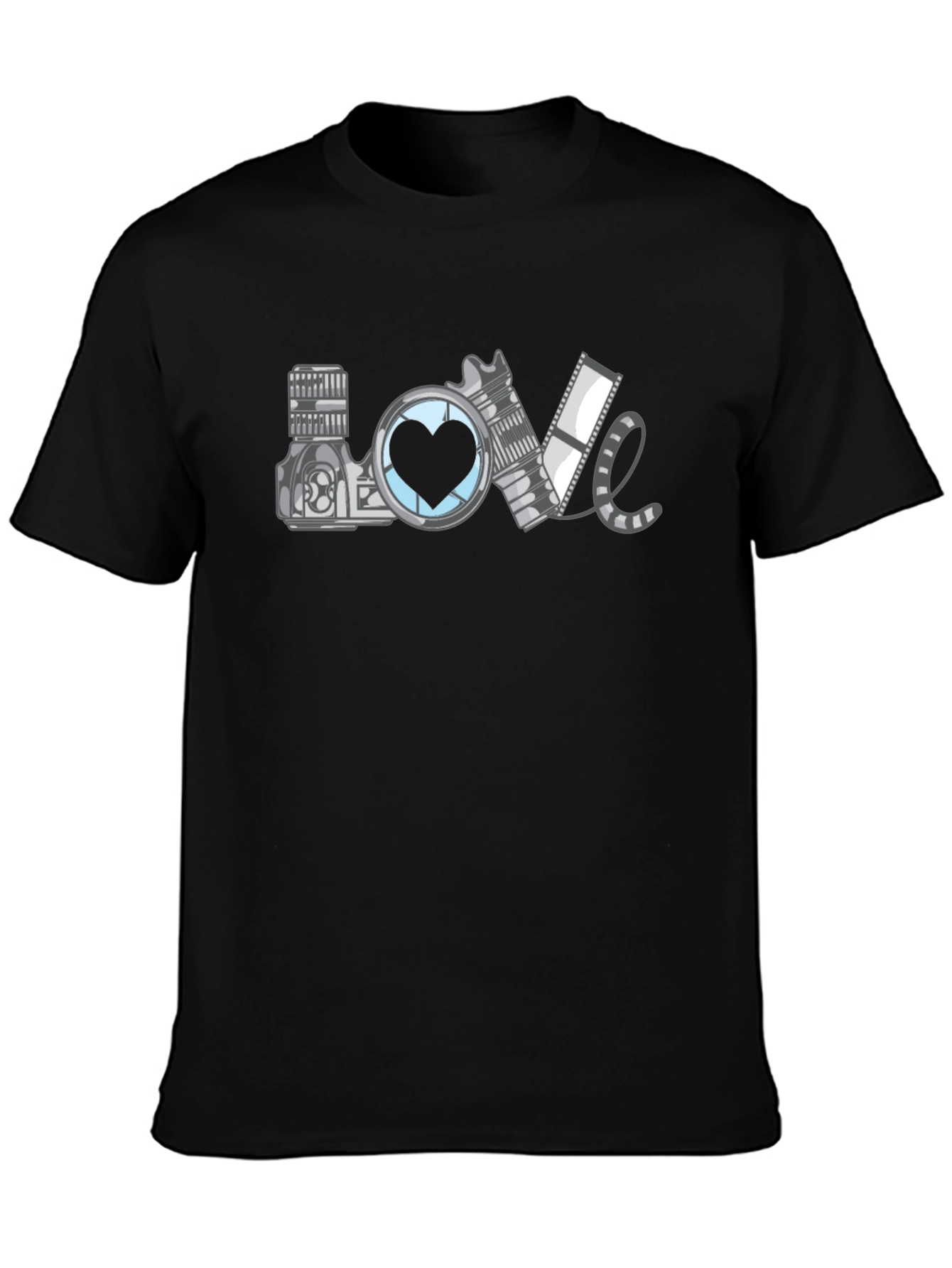 Black Photographer LOVE Graphic T-Shirt - Black view 3