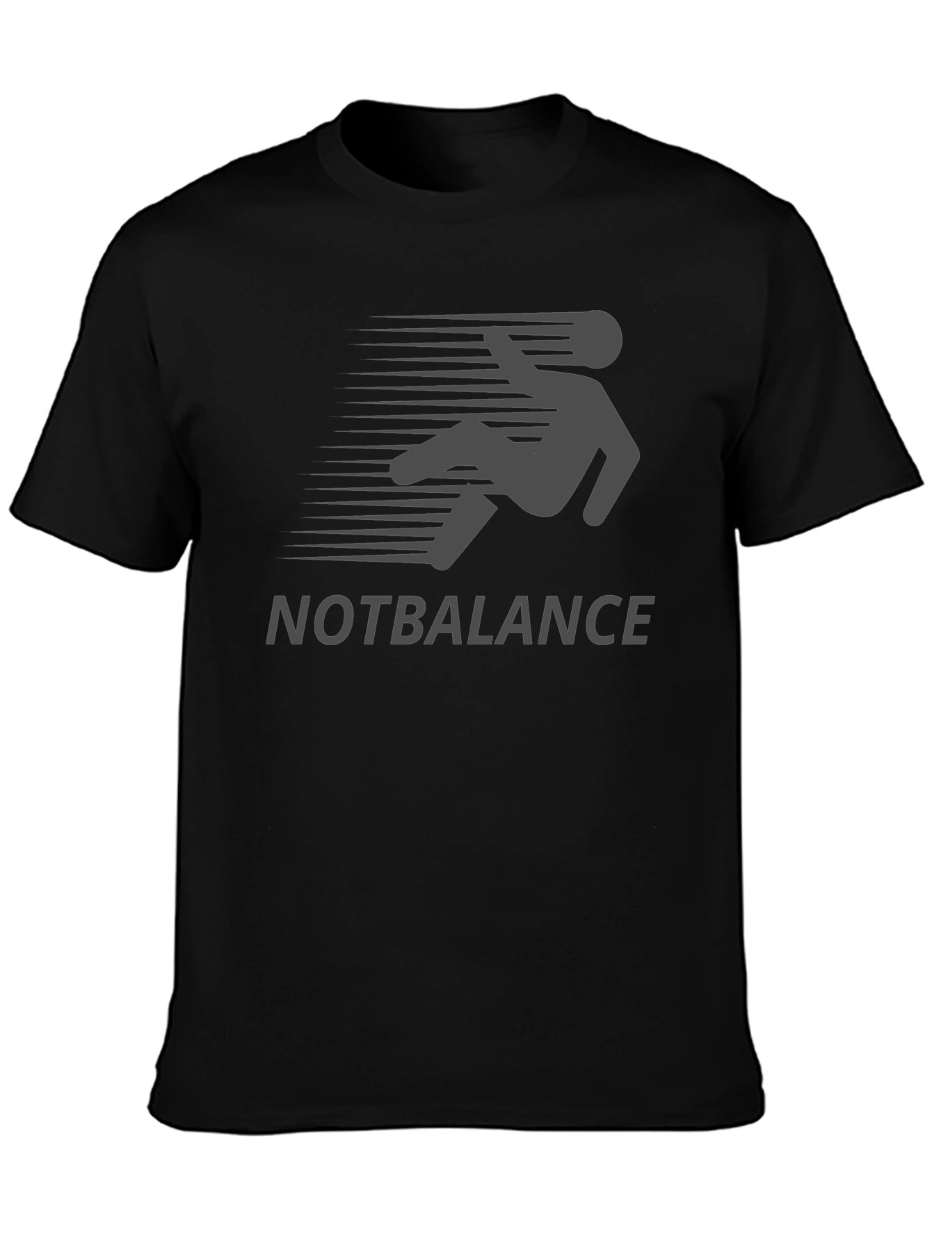 Black NOTBALANCE Graphic Tee - Funny Falling Man Design view 3