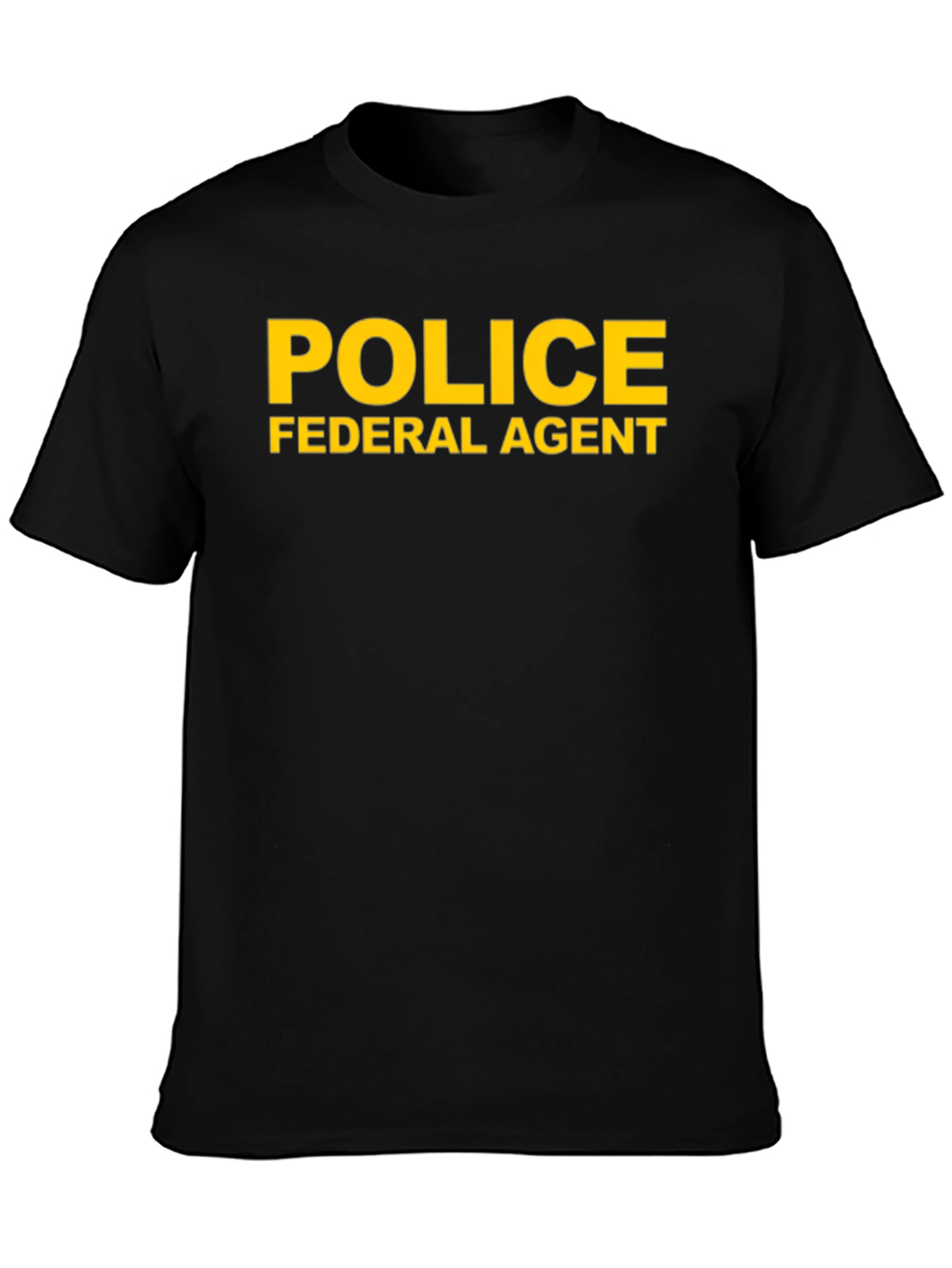 Black Federal Agent Police T-Shirt view 3