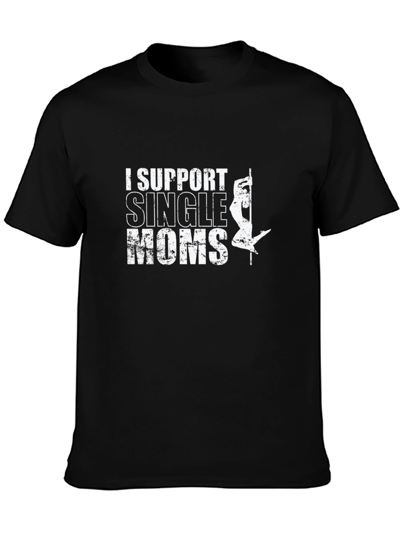 Black I Support Single Moms Black Graphic Tee view 3