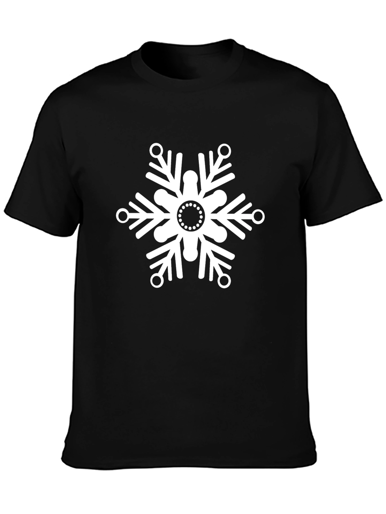 Black Snowflake Graphic Black T-Shirt view 3