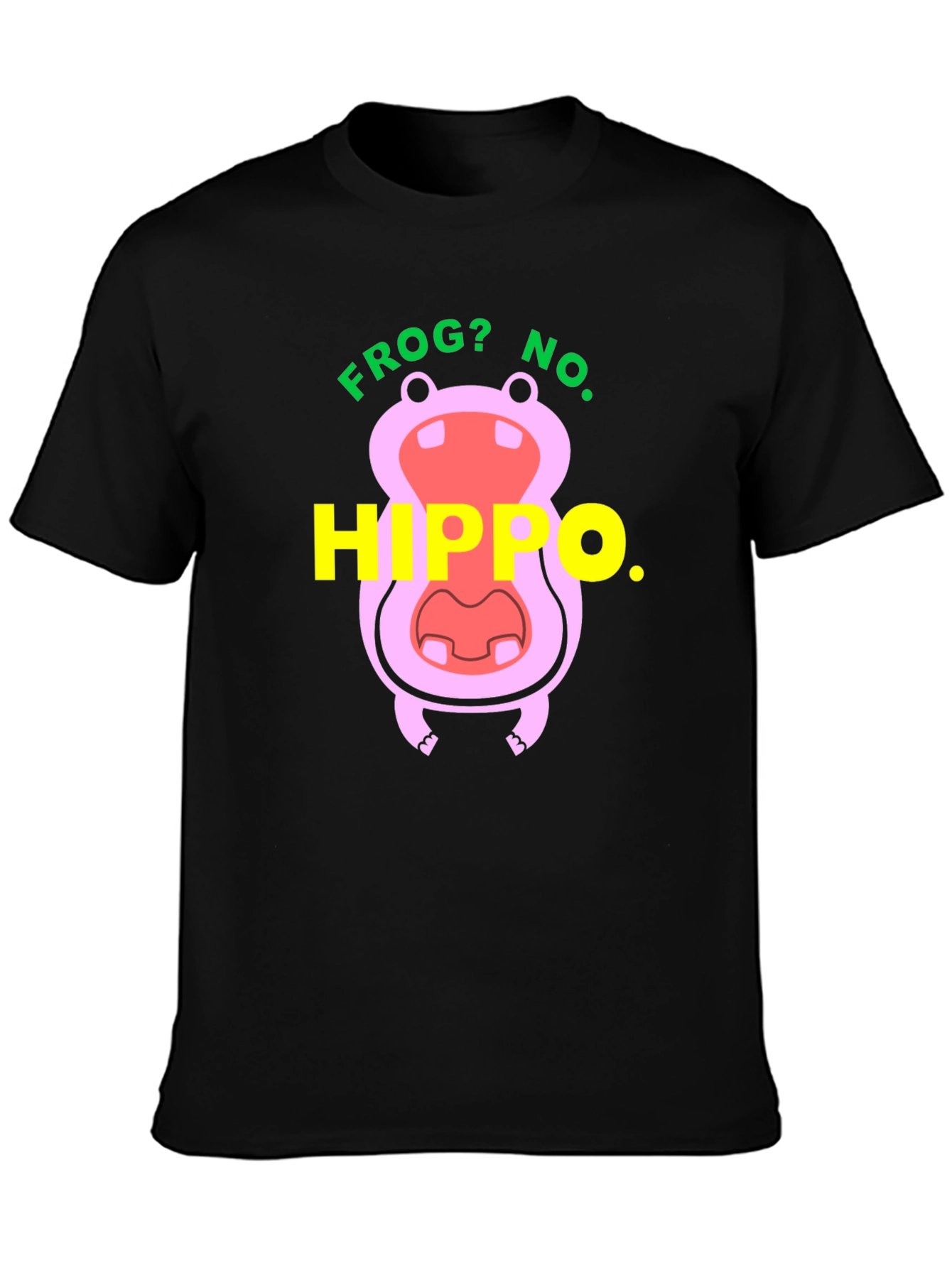 Black Frog? No. Hippo T-Shirt - Funny Animal Tee view 3