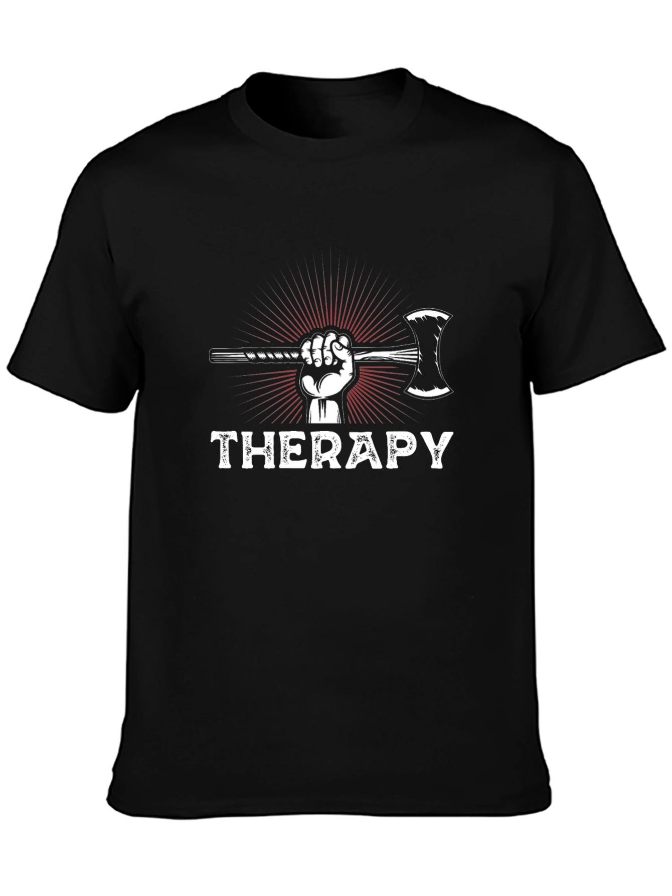 Black Axe Therapy Graphic T-Shirt - Black view 3