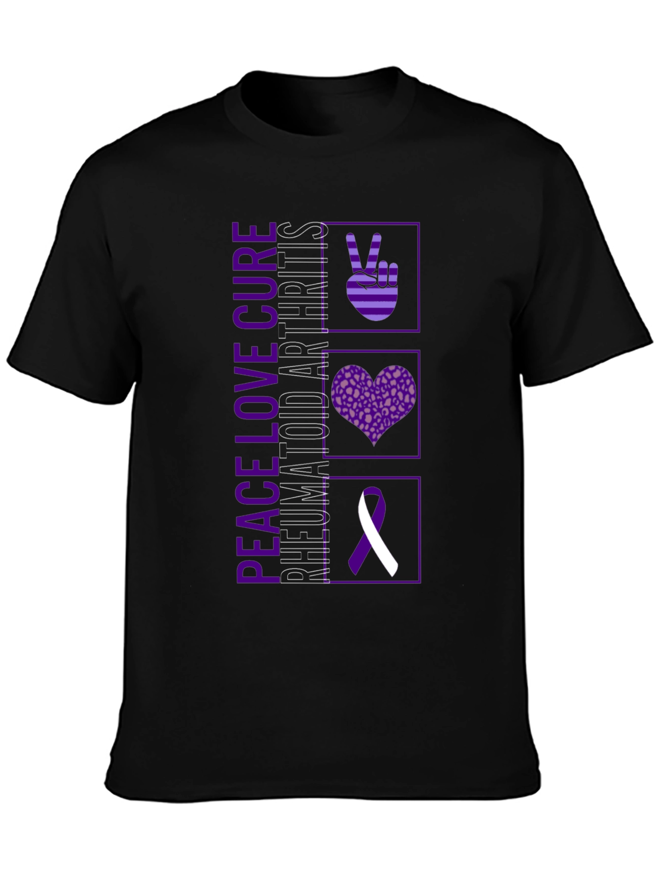 Peace Love Cure Rheumatoid Arthritis Awareness T-Shirt - 3