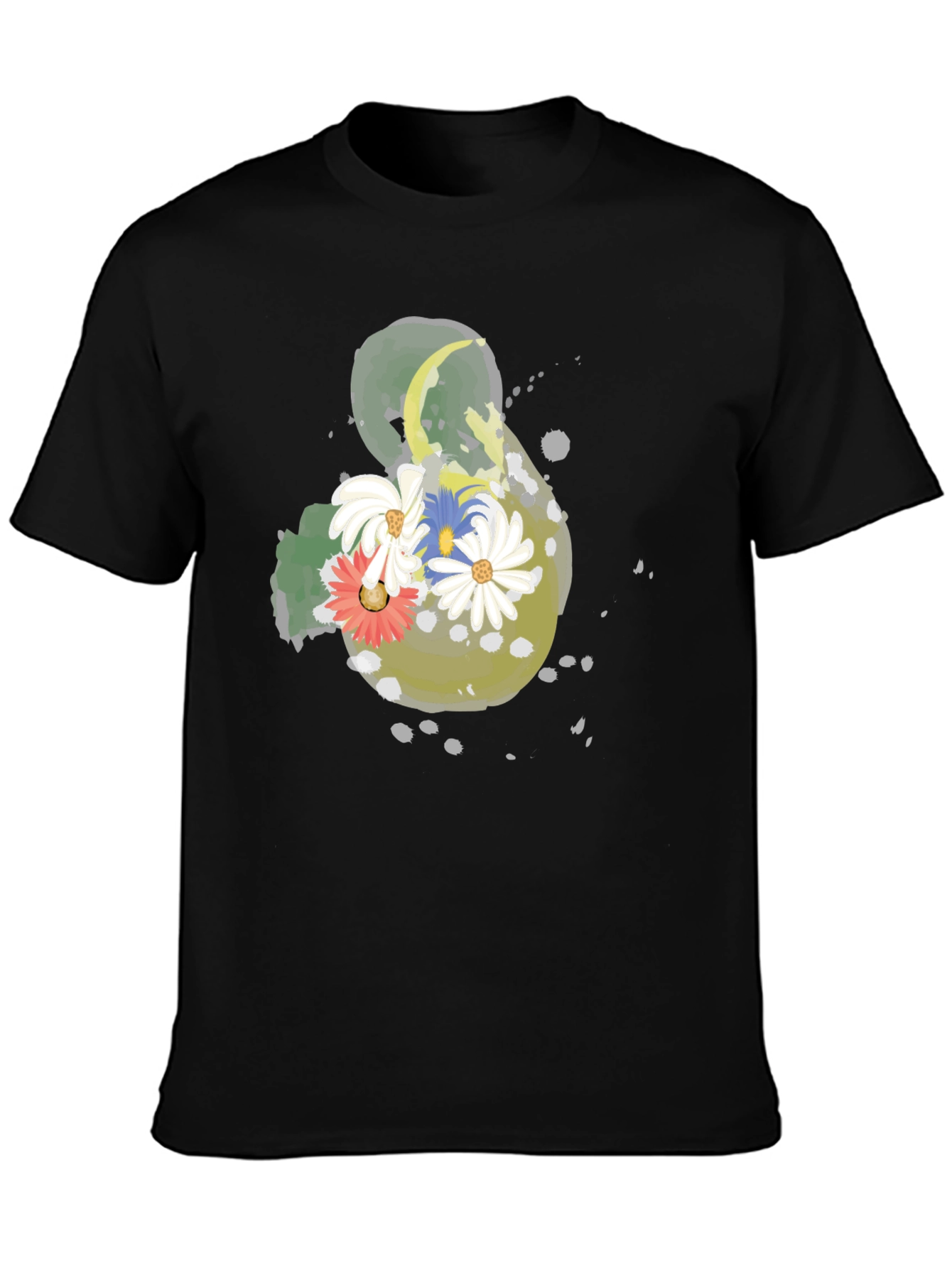 Black Floral Ampersand T-Shirt - Black Casual Tee view 3